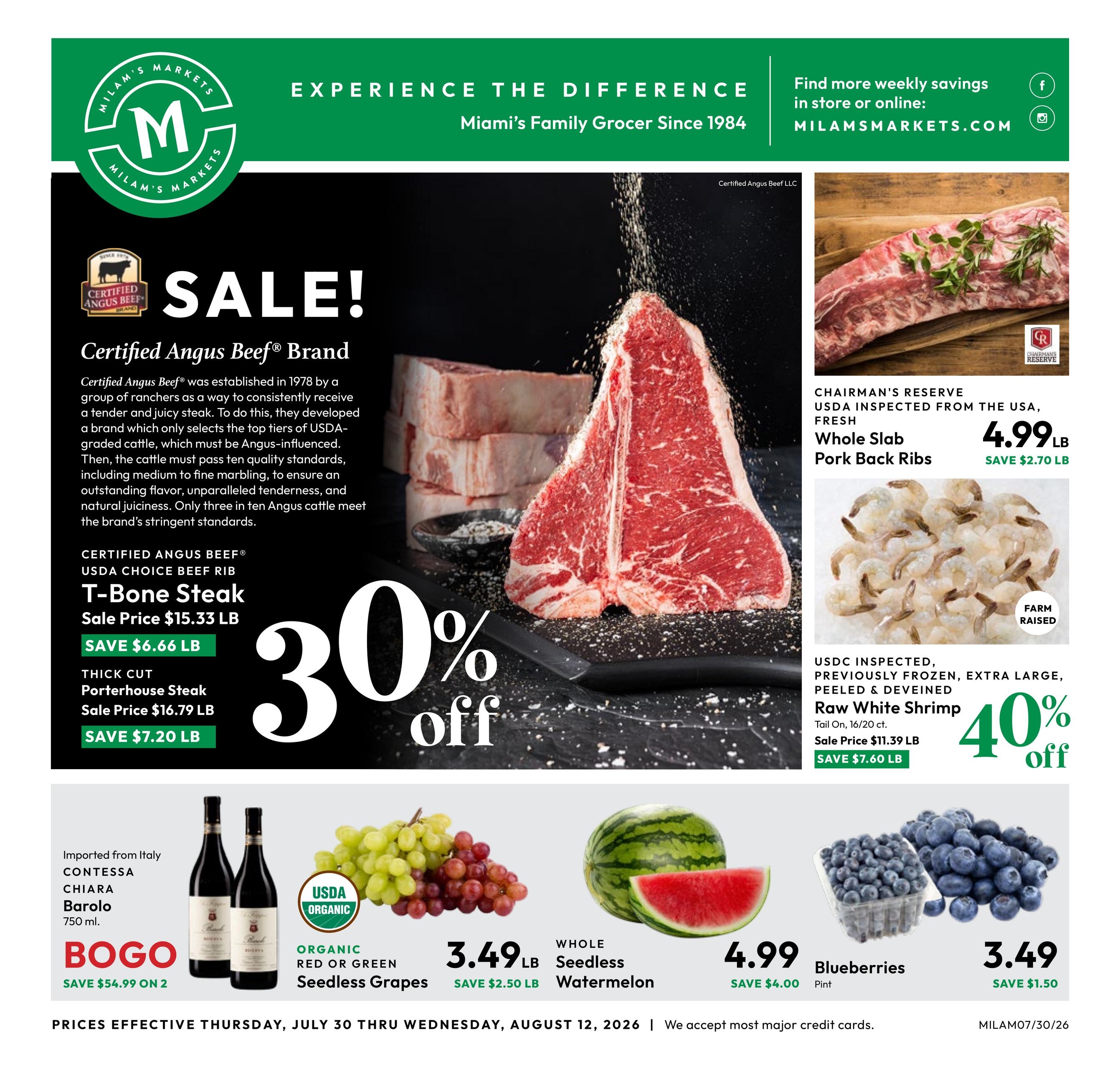 Milam's Markets Weekly Ad July 30 - August 12, 2026