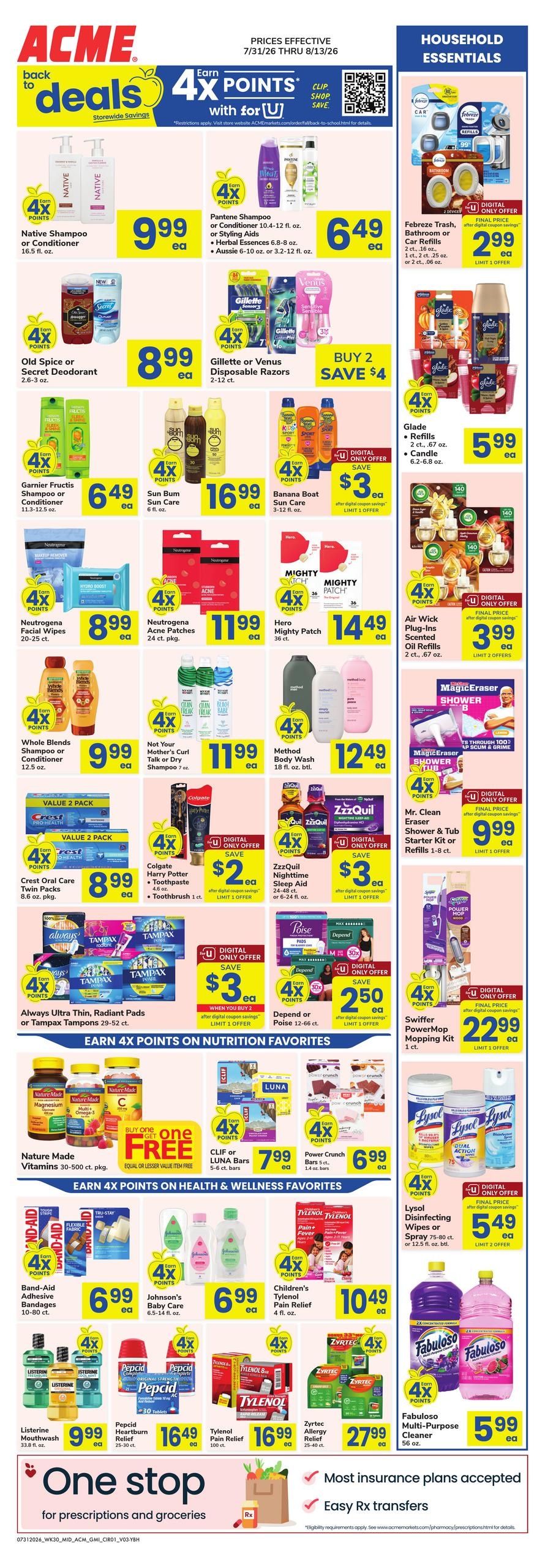 Acme Markets (Yonkers–Bethany Area, CT–NY) Health, Home & Beauty Weekly Ad July 31 - August 13, 2026