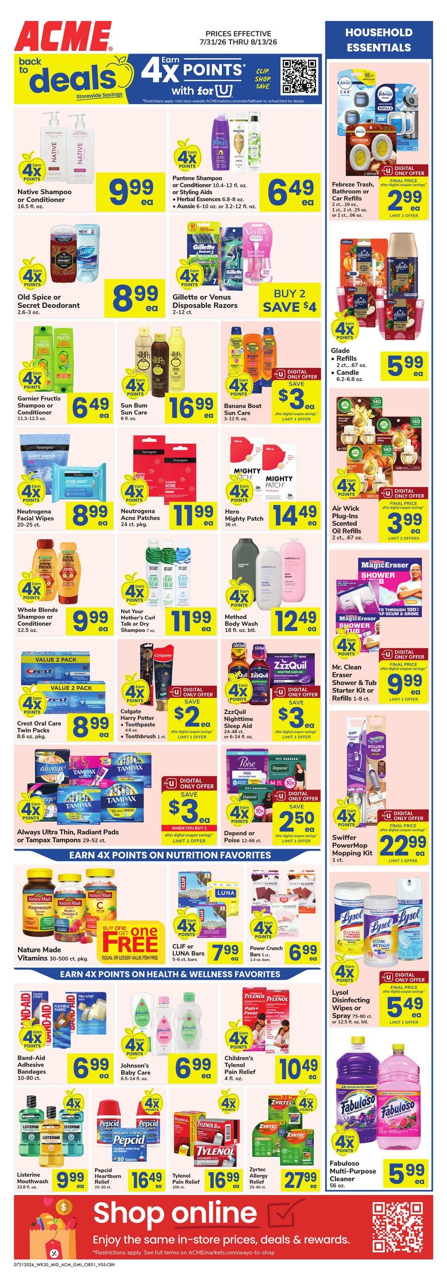 Acme Markets (Bridgeport–Fairfield Area, CT) Health, Home & Beauty Weekly Ad July 31 - August 13, 2026