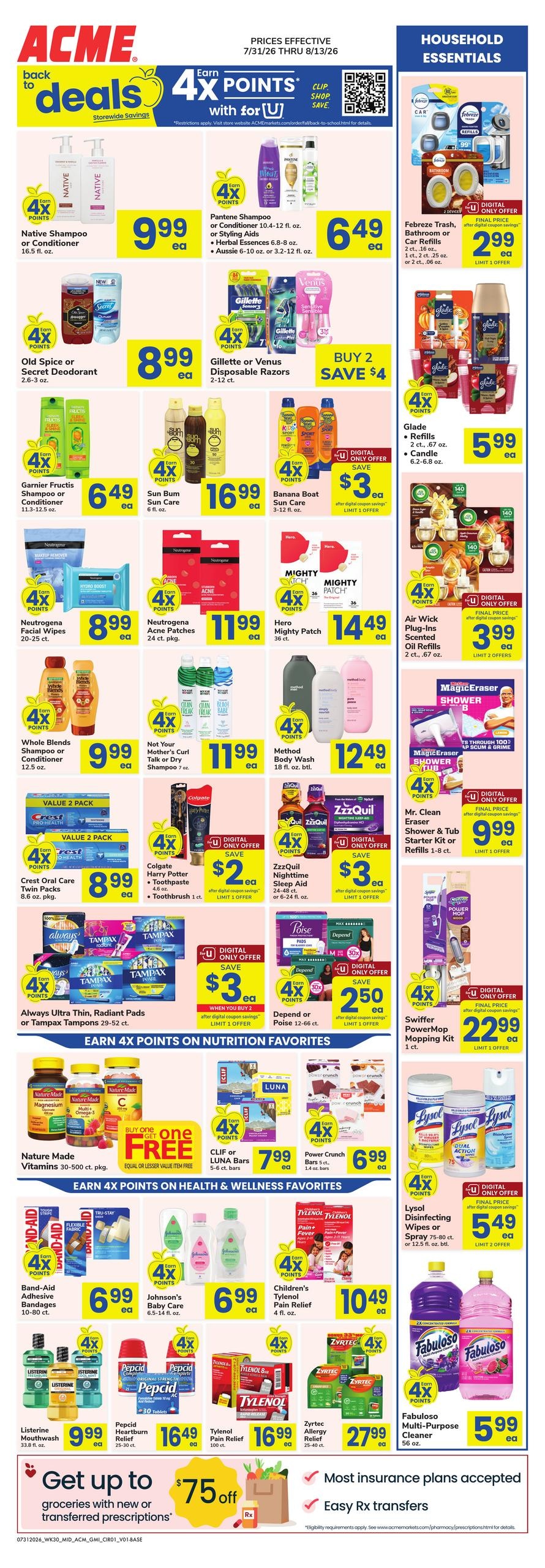 Acme Markets (DE, MD, PA, VA) Health, Home & Beauty Weekly Ad July 31 - August 13, 2026