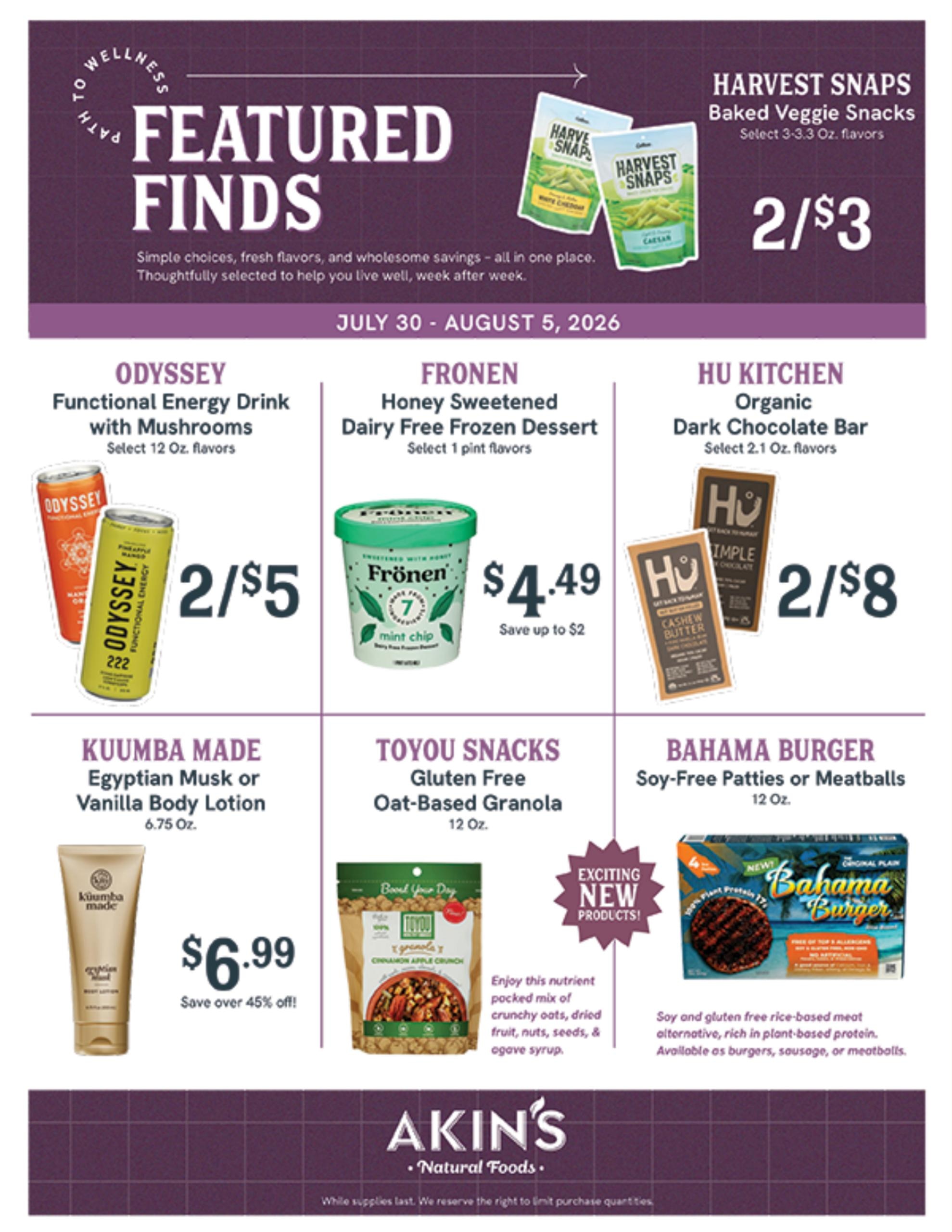 Akin's Natural Foods Weekly Ad July 30 - August 5, 2026