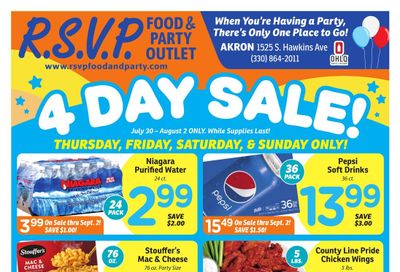 RSVP Food & Party Outlet Weekly Ad July 30 - September 2, 2026
