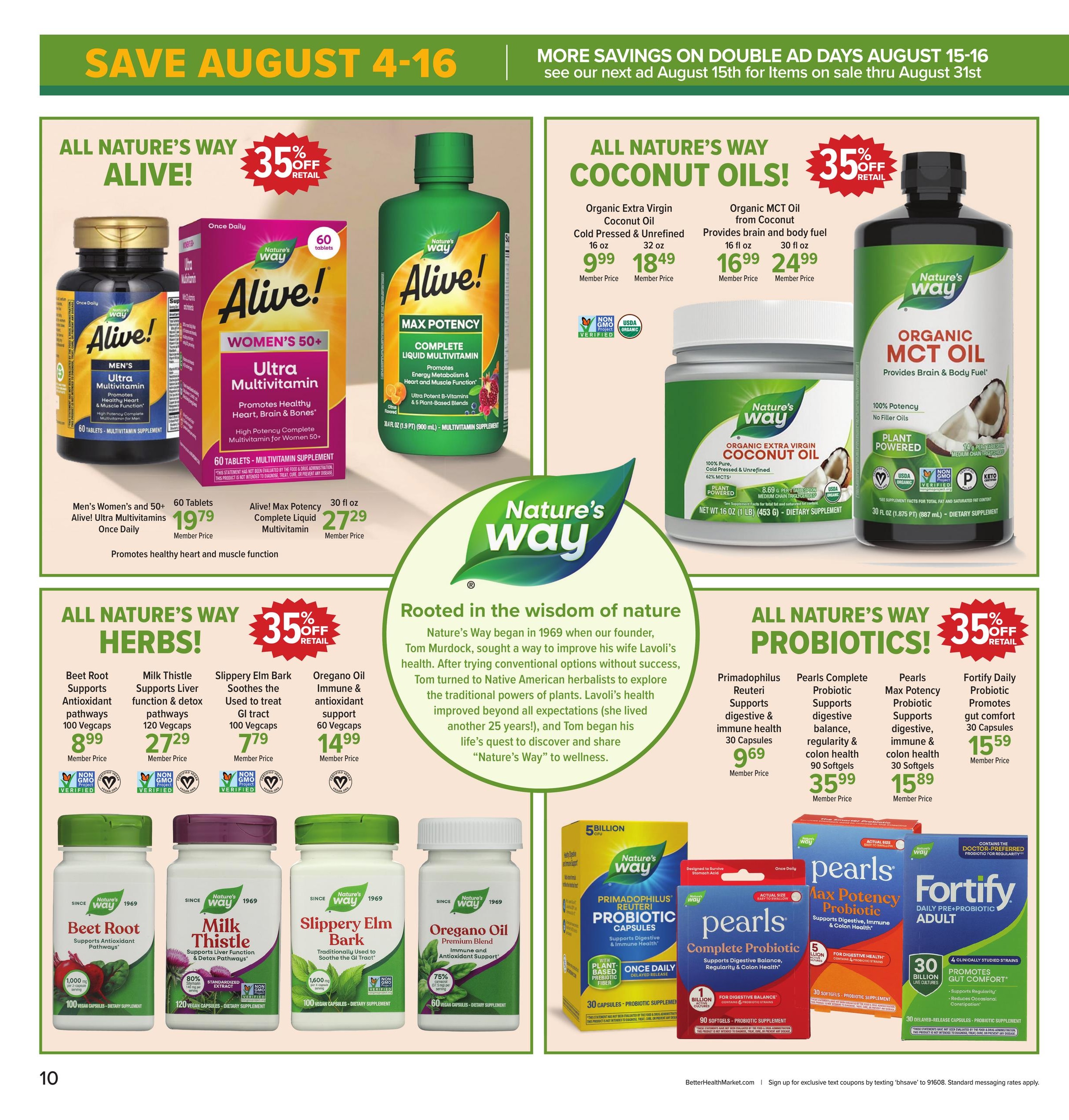 Better Health Market Weekly Ad August 1 - 16, 2026