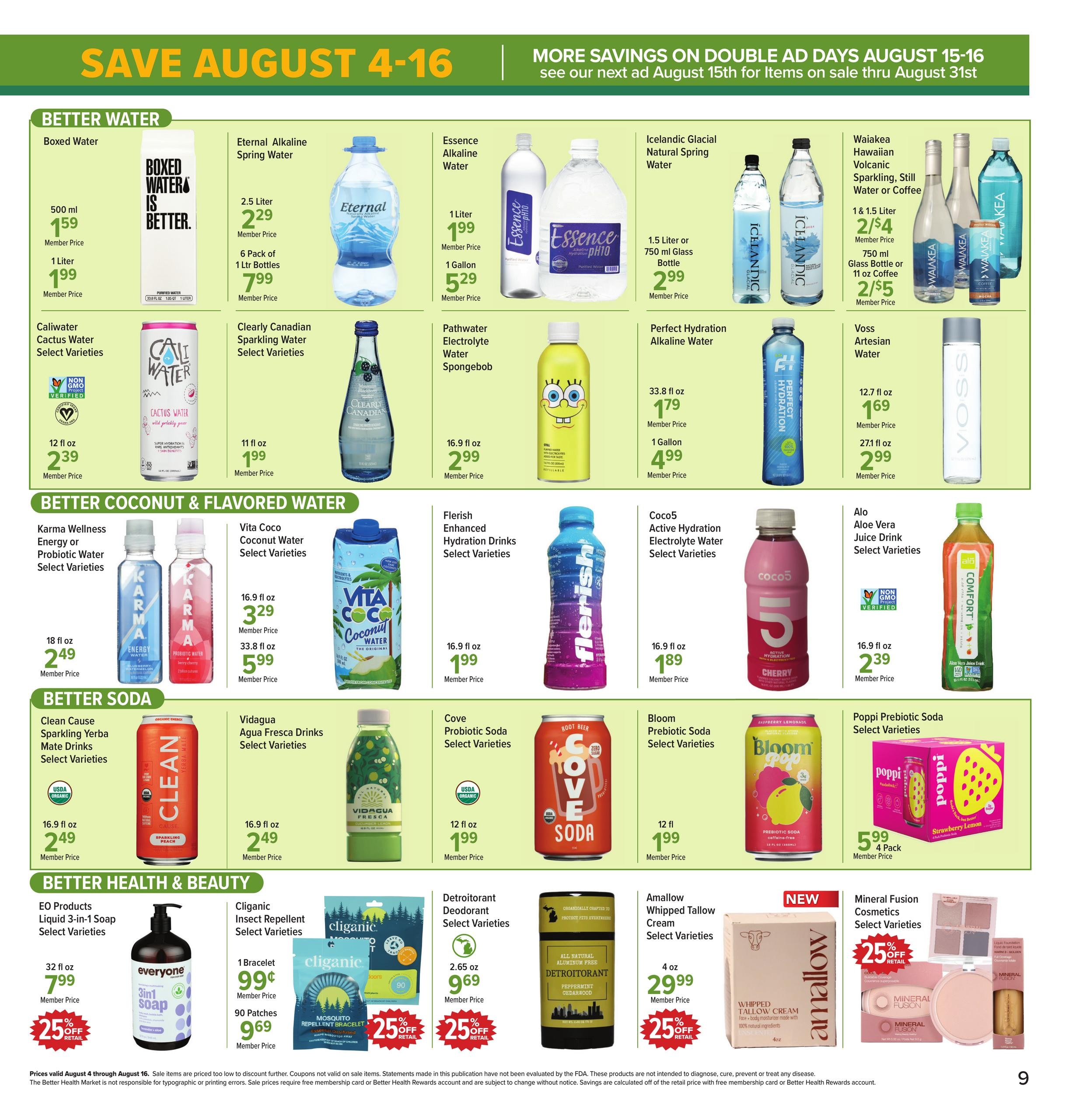 Better Health Market Weekly Ad August 1 - 16, 2026