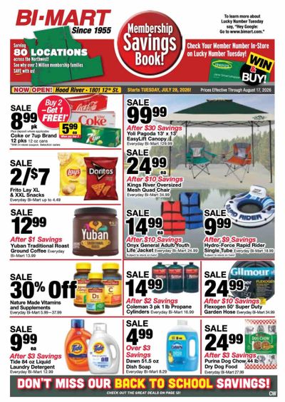 Bi-Mart (Redding Area, CA) Weekly Ad July 28 - August 17, 2026