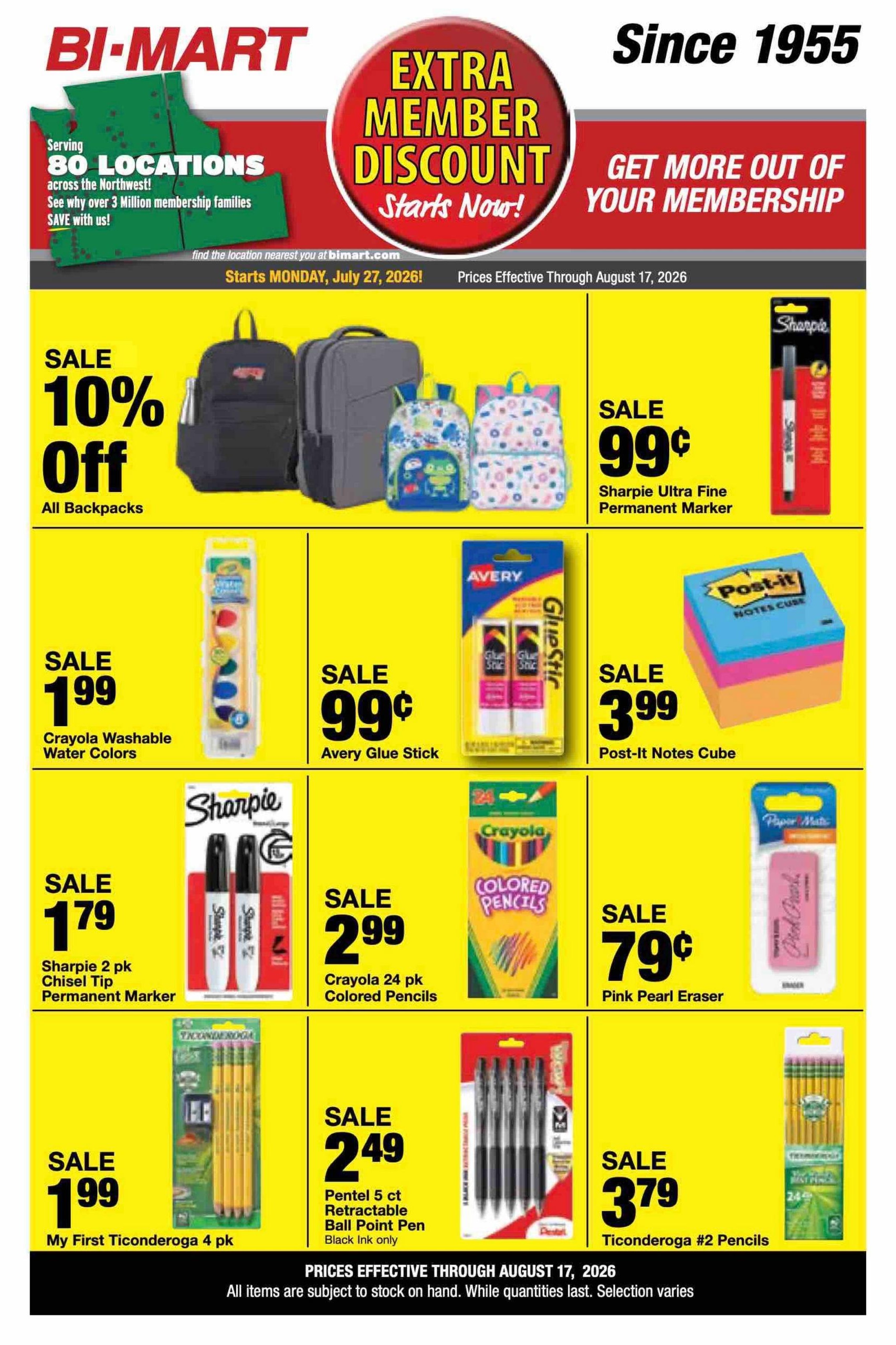 Bi-Mart (Redding Area, CA) Weekly Ad July 28 - August 17, 2026