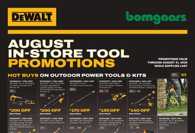 Bomgaars DEWALT Flipbook Weekly Ad July 28 - August 31, 2026