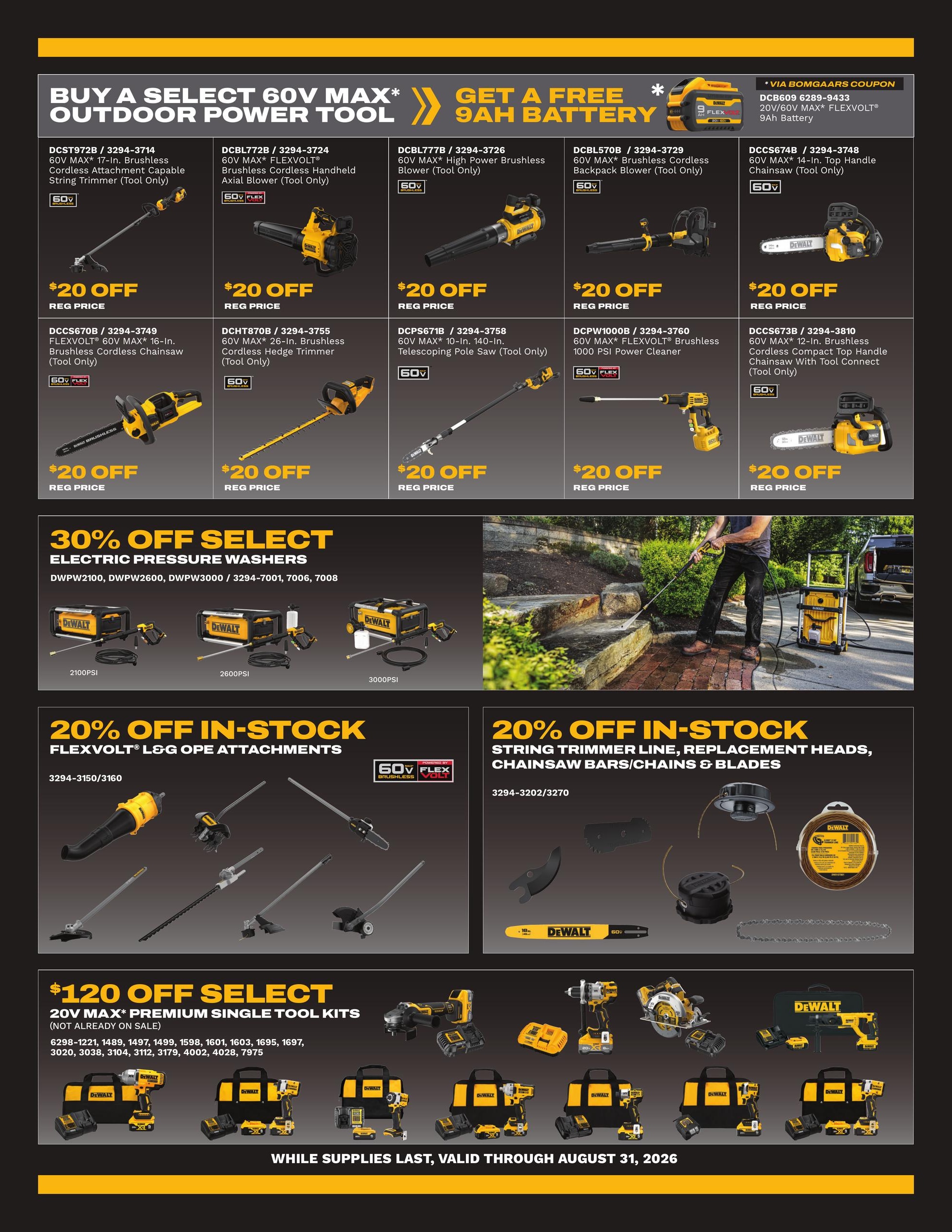 Bomgaars DEWALT Flipbook Weekly Ad July 28 - August 31, 2026