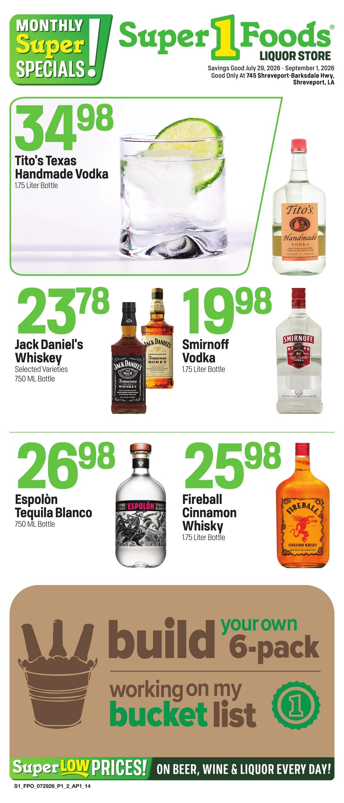 Super 1 Foods & Discount Pharmacy (Shreveport–Bossier City Area, LA) Weekly Ad July 29 - September 1, 2026