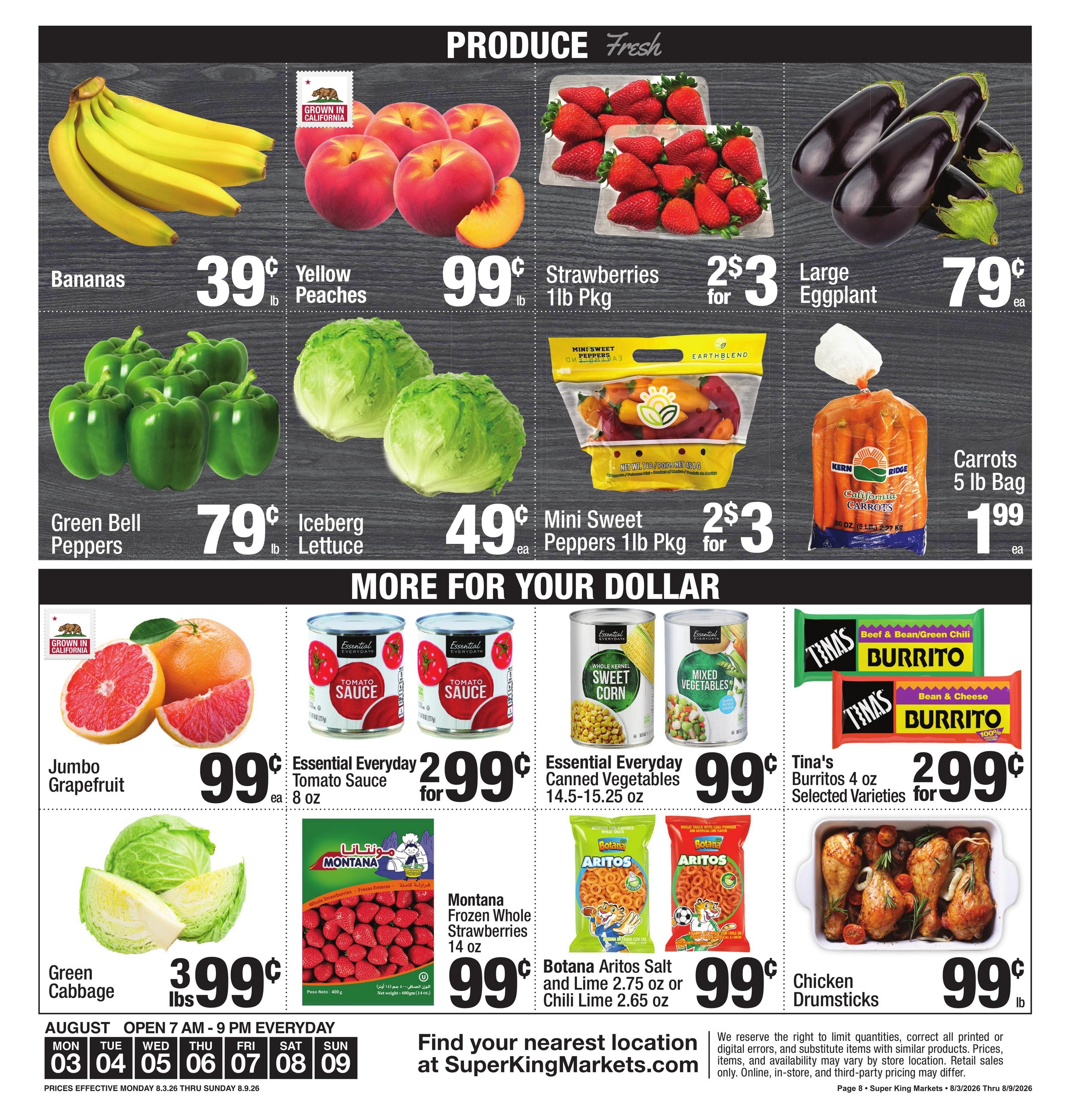 Super King Markets Weekly Ad August 3 - 9, 2026