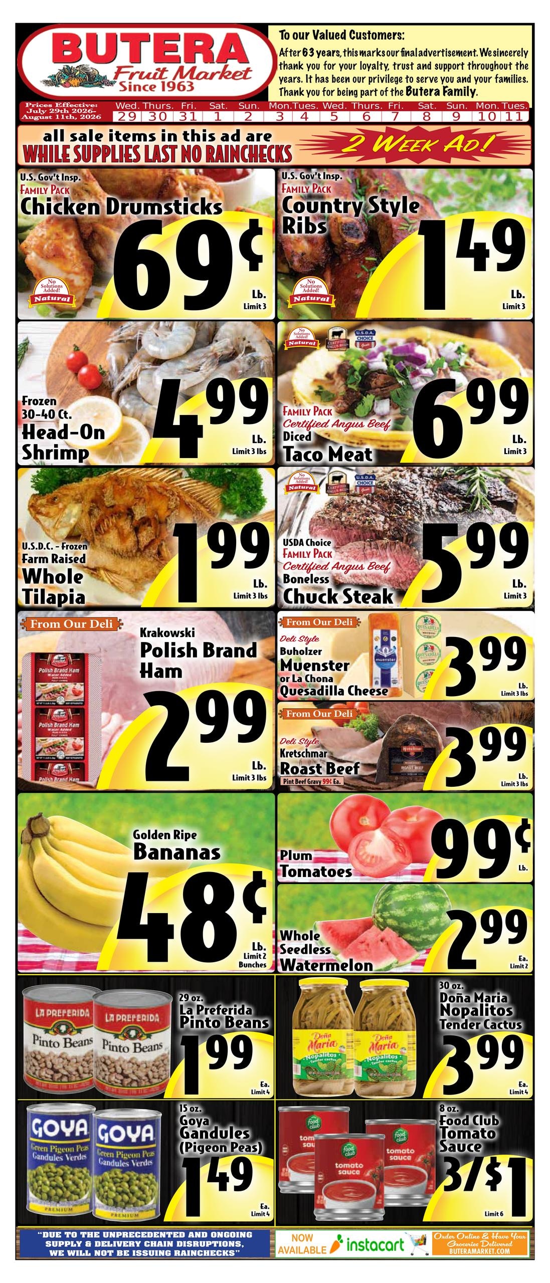 Butera Market Weekly Ad July 29 - August 11, 2026