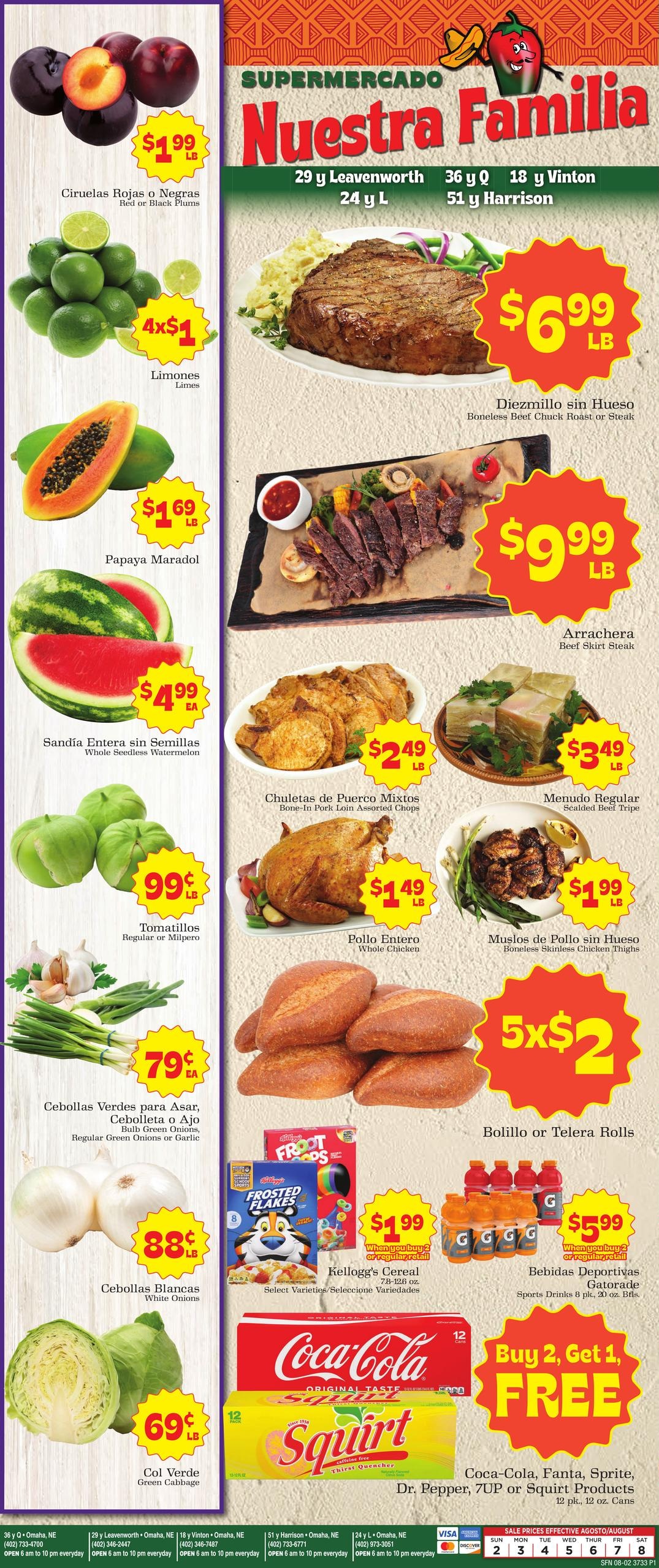 Supermercado Nuestra Familia Weekly Ad August 2 - 8, 2026
