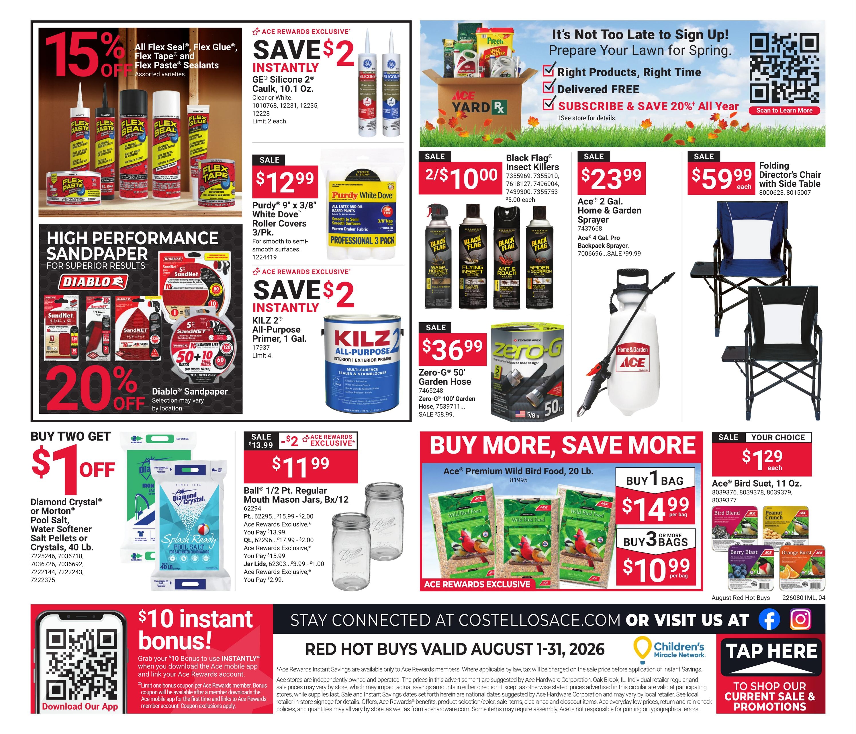 Costello's Ace Weekly Ad August 1 - 31, 2026