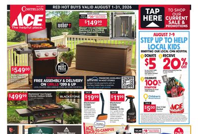 Costello's Ace Weekly Ad August 1 - 31, 2026