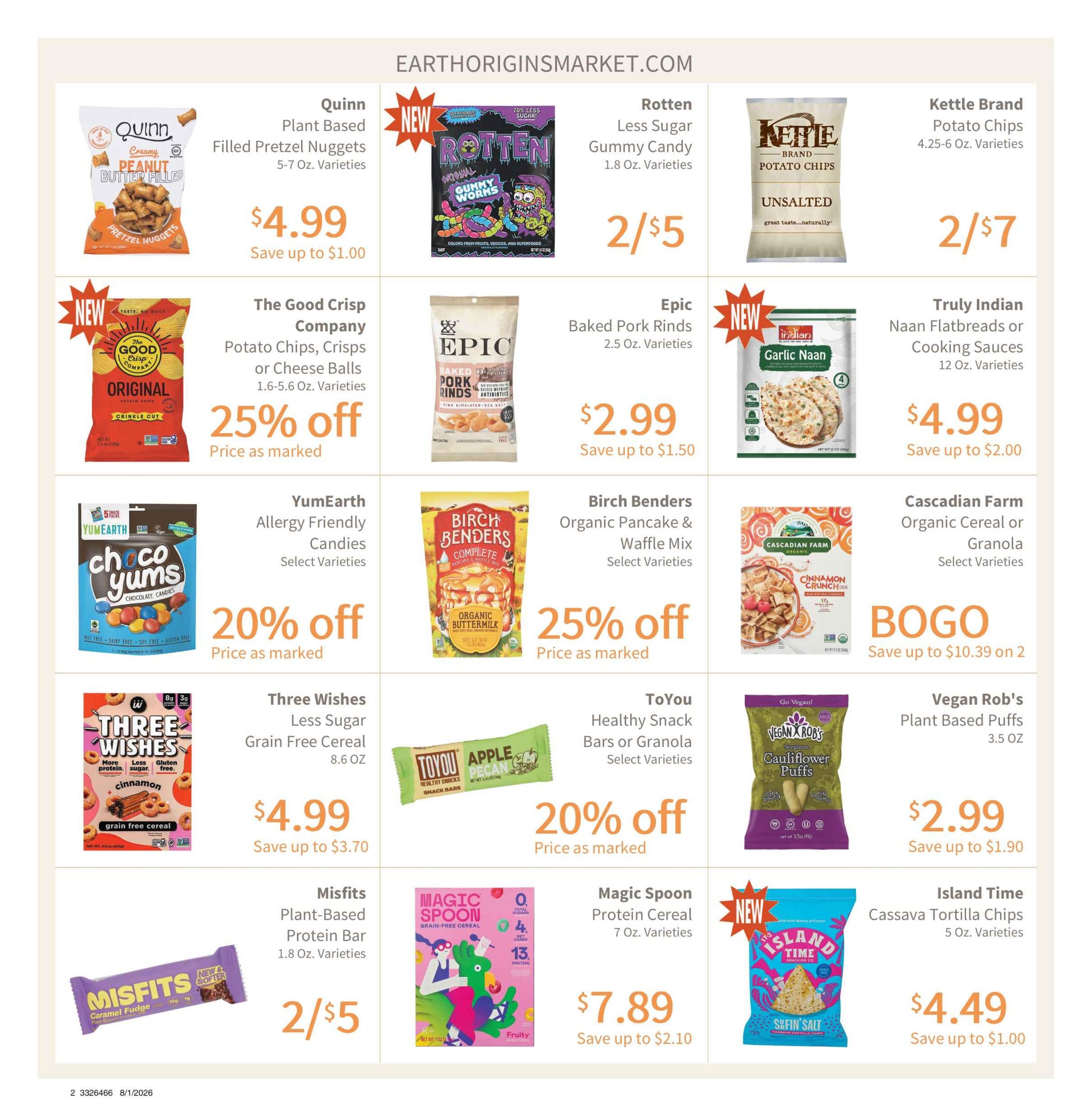 Earth Origins Weekly Ad July 30 - August 5, 2026