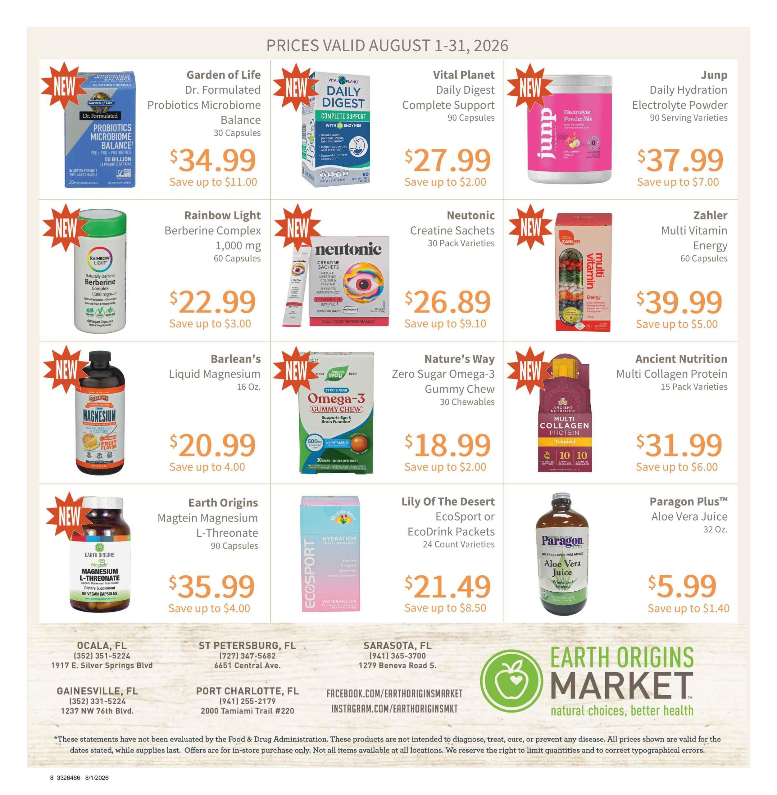 Earth Origins Weekly Ad July 30 - August 5, 2026
