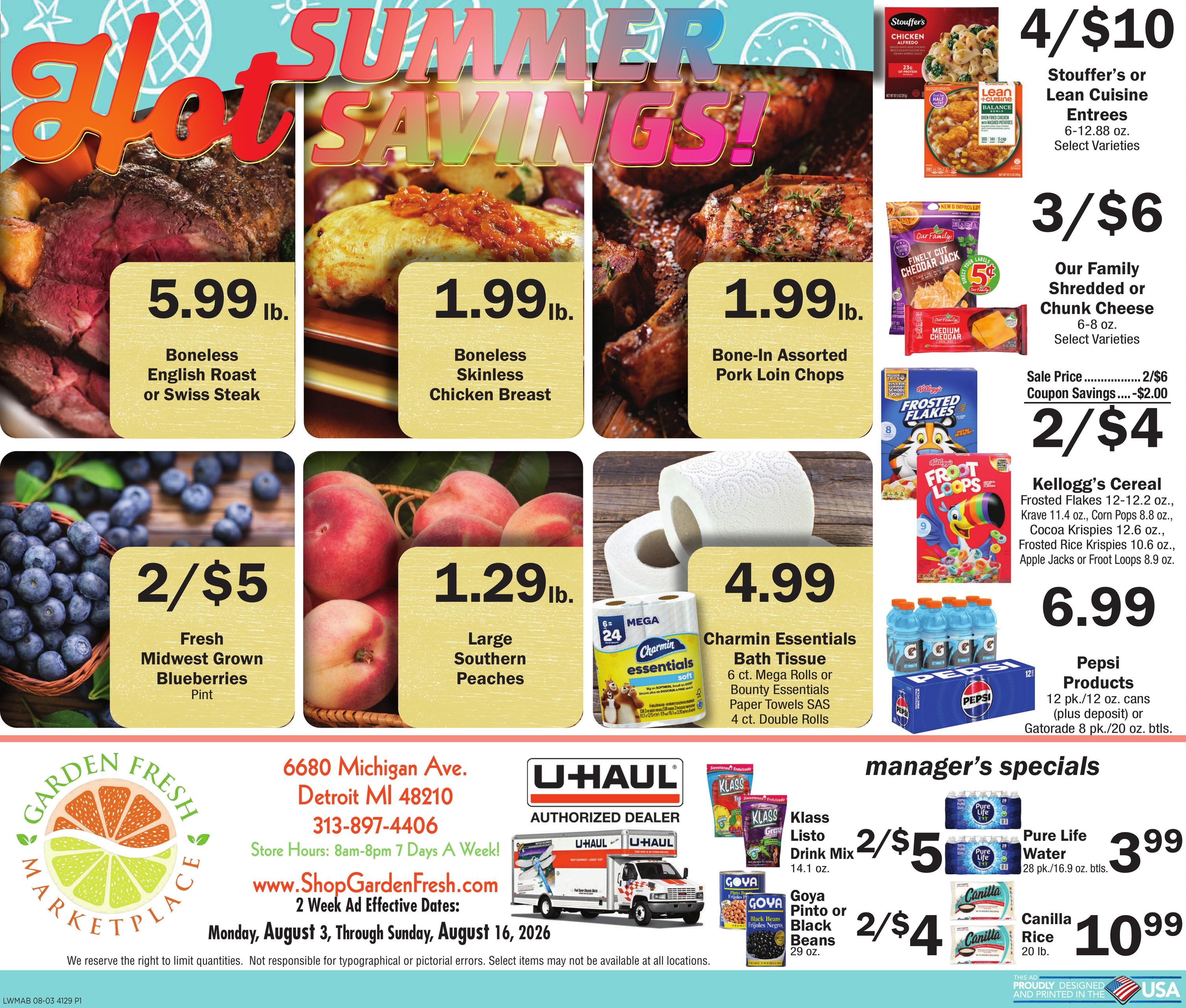 Garden Fresh Marketplace (Detroit–Dearborn Area, MI) Weekly Ad August 3 - 16, 2026