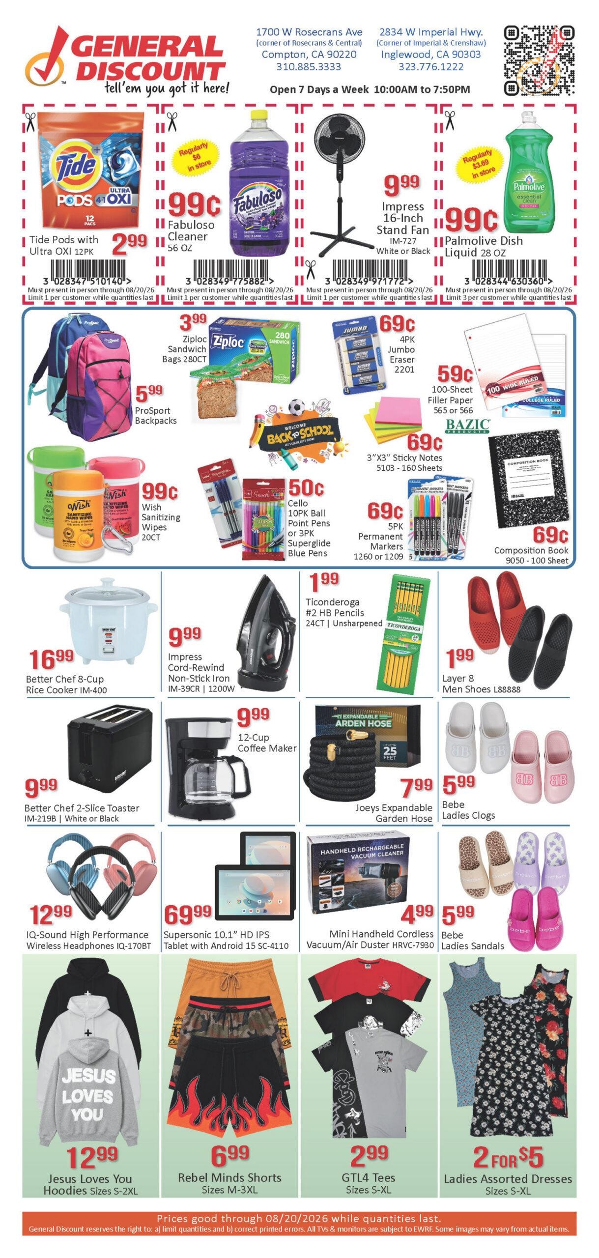 General Discount Weekly Ad July 1 - August 20, 2026