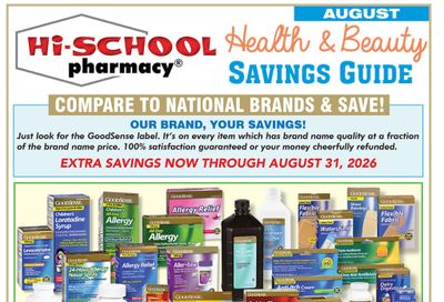 Hi-School Pharmacy Weekly Ad August 1 - 31, 2026