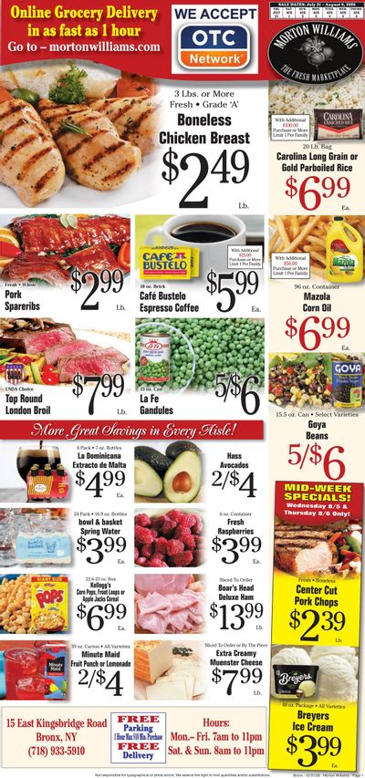 Morton Williams Supermarket (Yonkers Area, NY) Weekly Ad July 31 - August 6, 2026