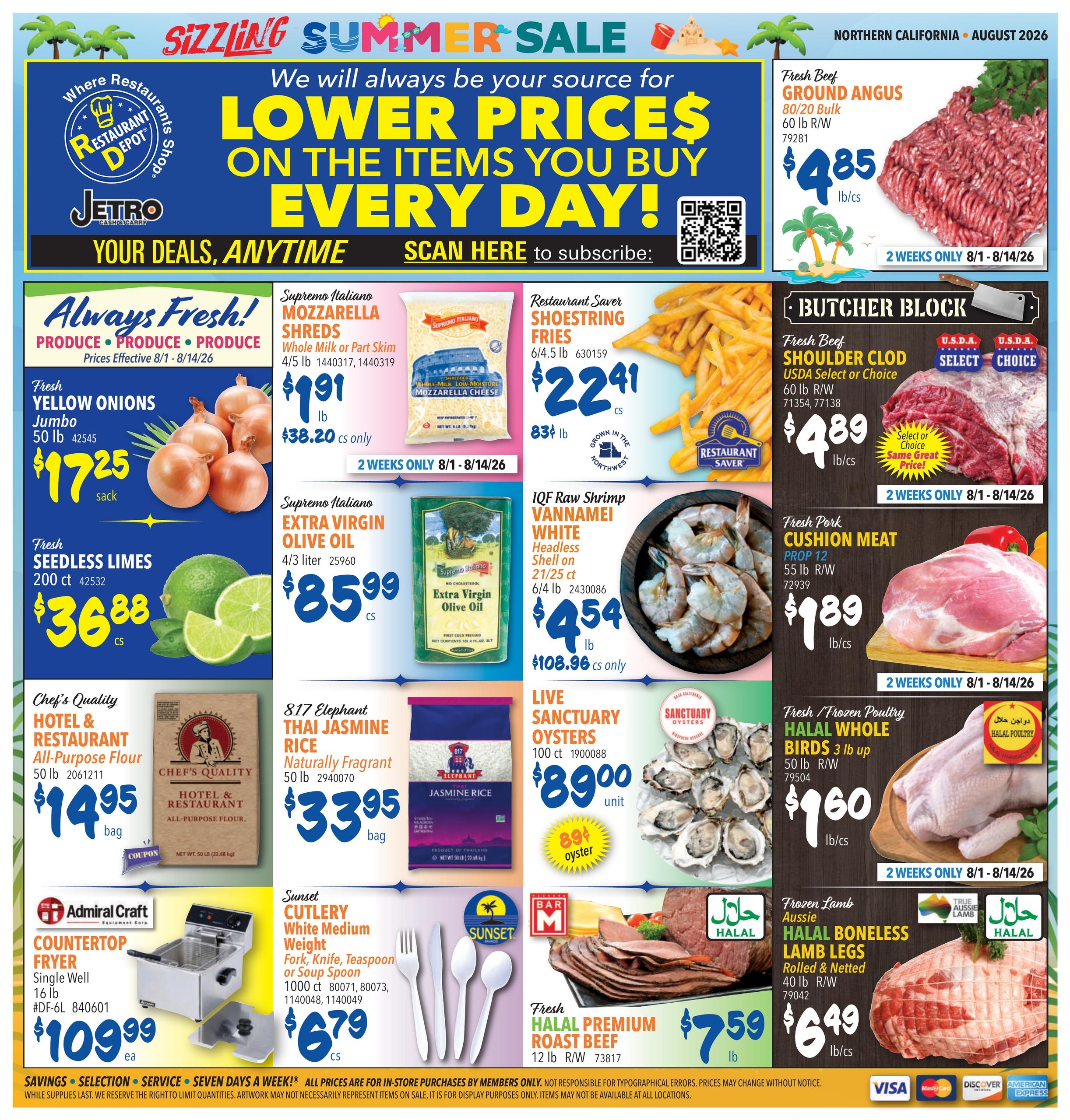 Restaurant Depot (Alviso Area, CA) Weekly Ad August 1 - 31, 2026