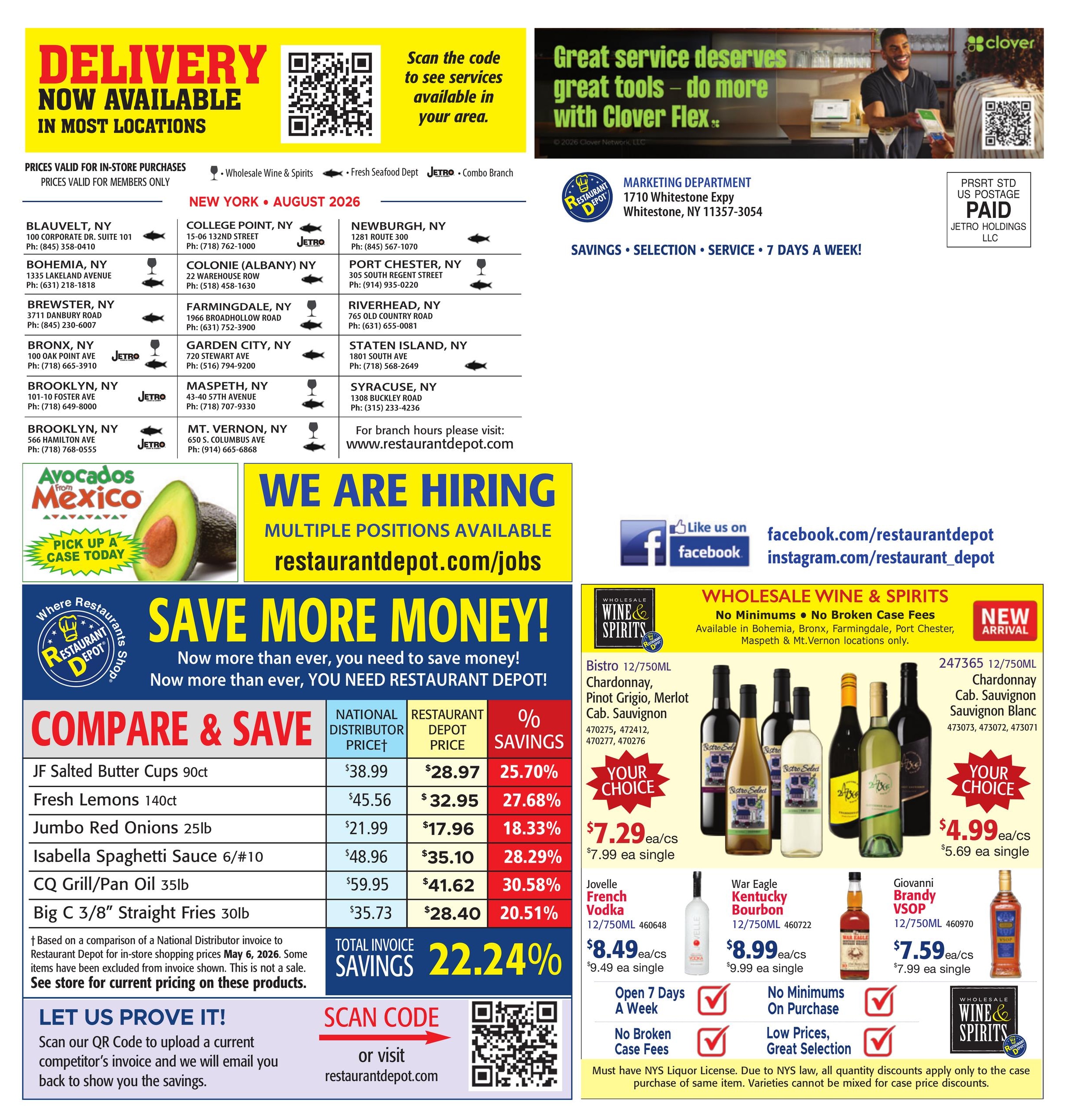 Restaurant Depot (CT, NY) Weekly Ad August 1 - 31, 2026