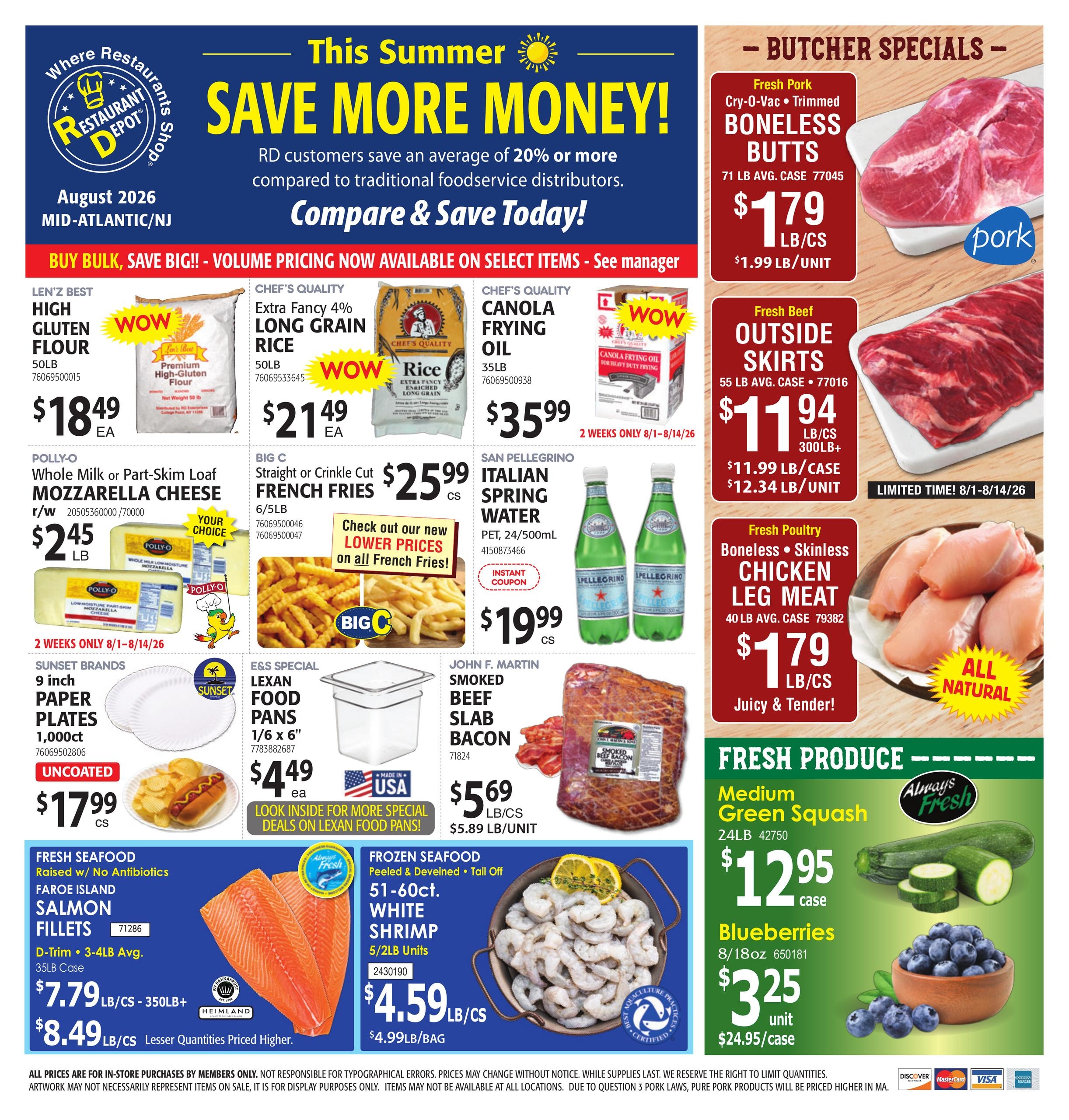 Restaurant Depot (DC, MD, NJ, NY, PA, VA) Weekly Ad August 1 - 31, 2026