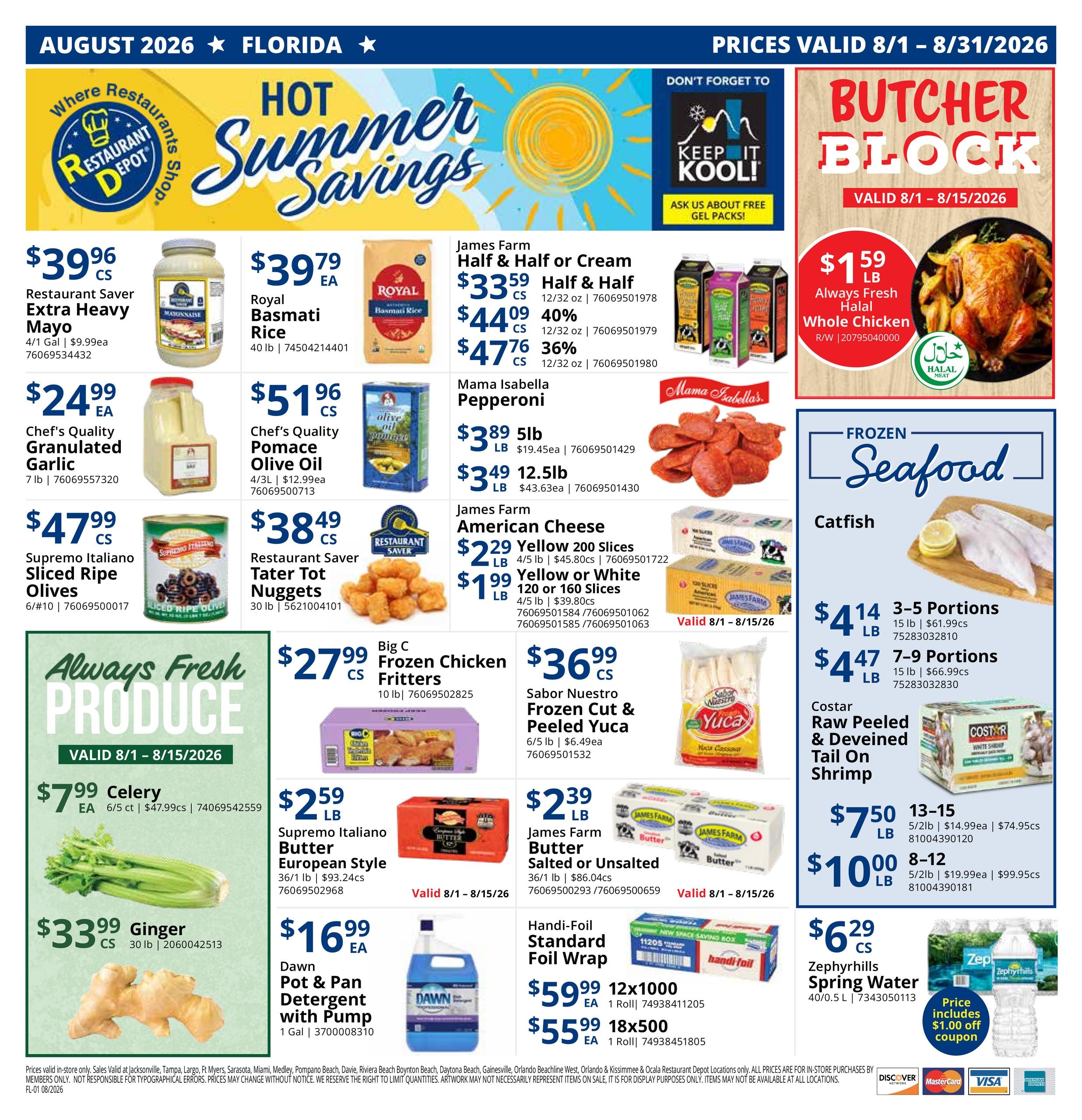 Restaurant Depot (FL) Weekly Ad August 1 - 31, 2026