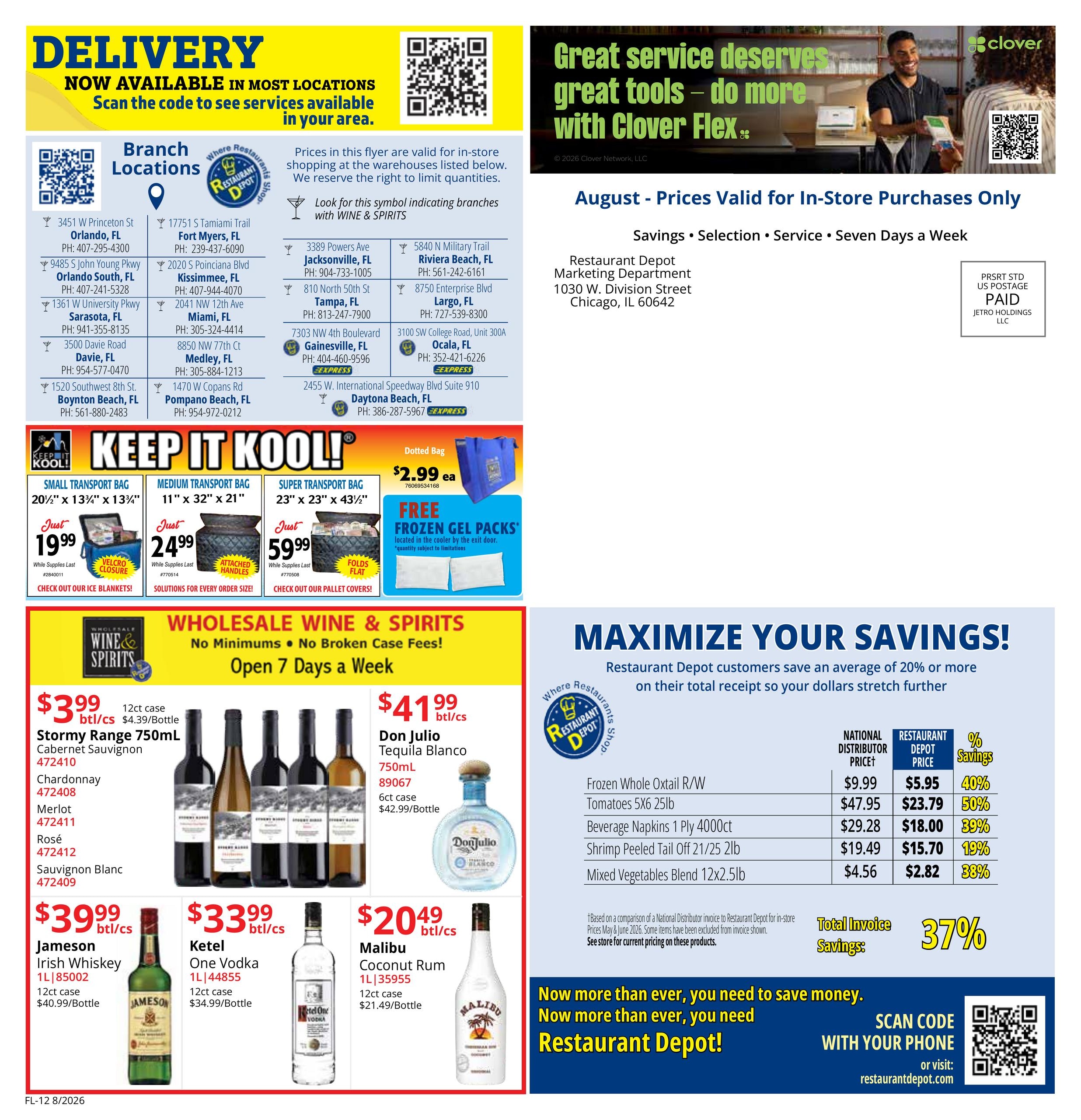 Restaurant Depot (FL) Weekly Ad August 1 - 31, 2026
