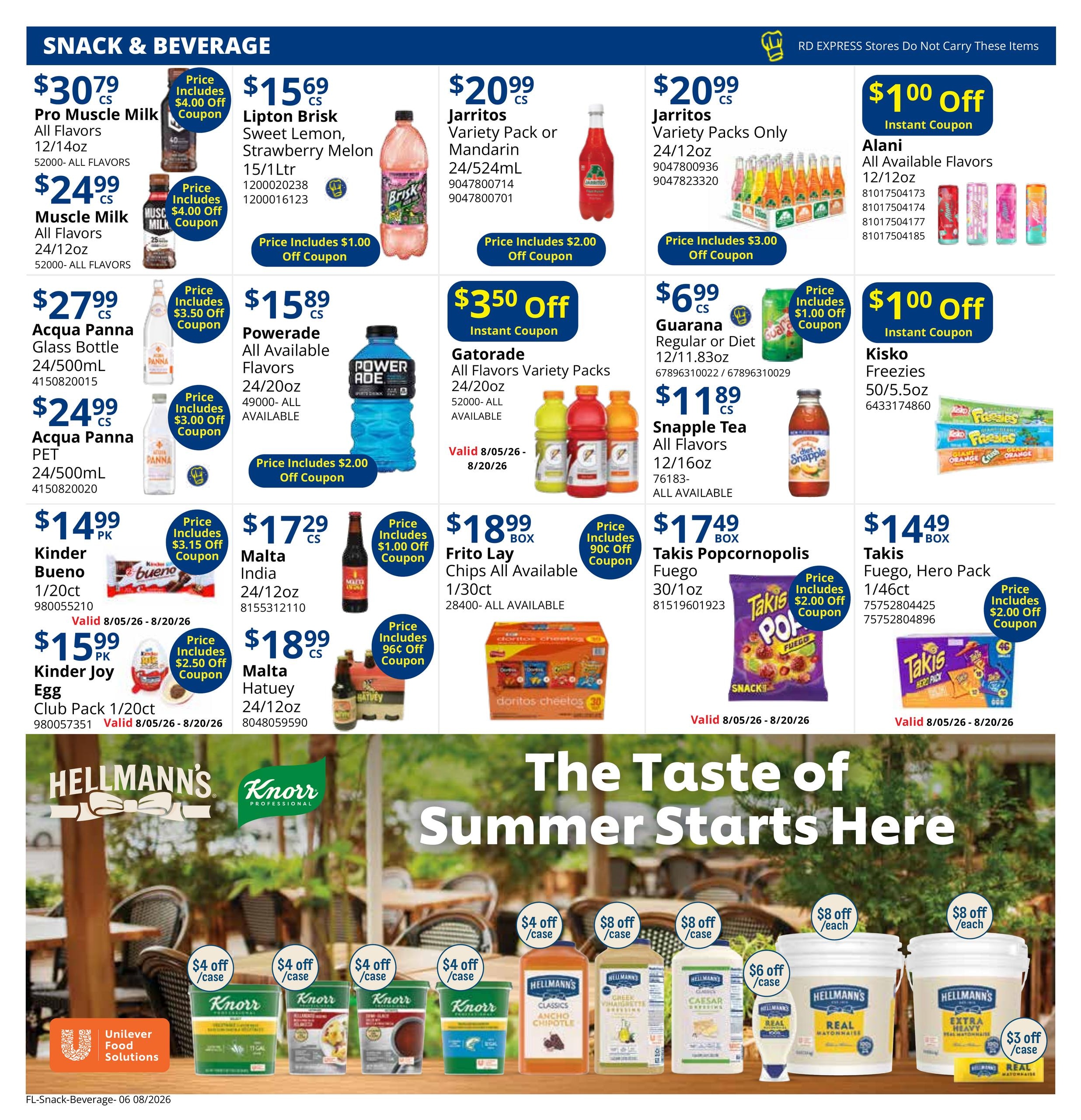 Restaurant Depot (FL) Weekly Ad August 1 - 31, 2026