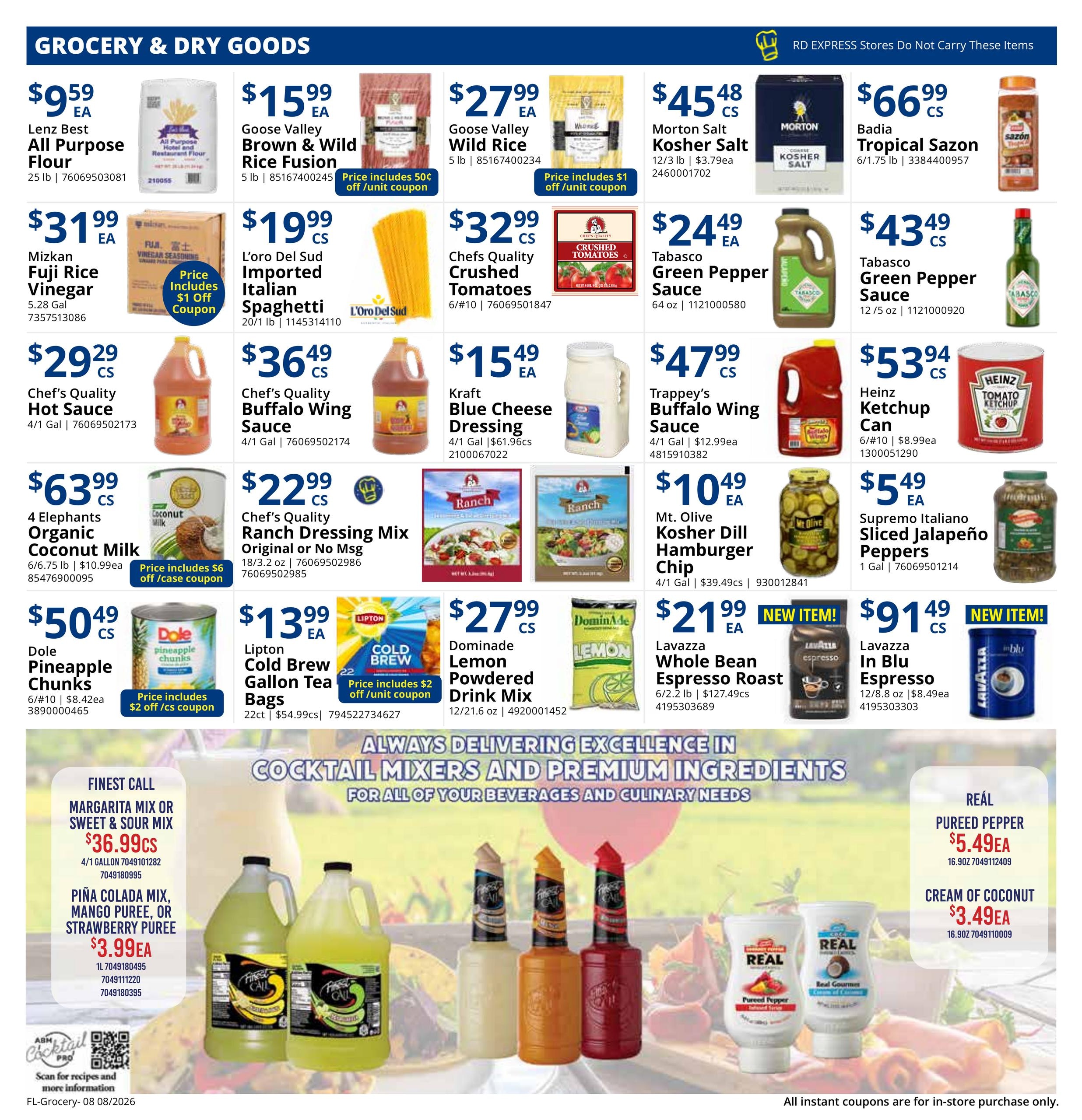 Restaurant Depot (FL) Weekly Ad August 1 - 31, 2026