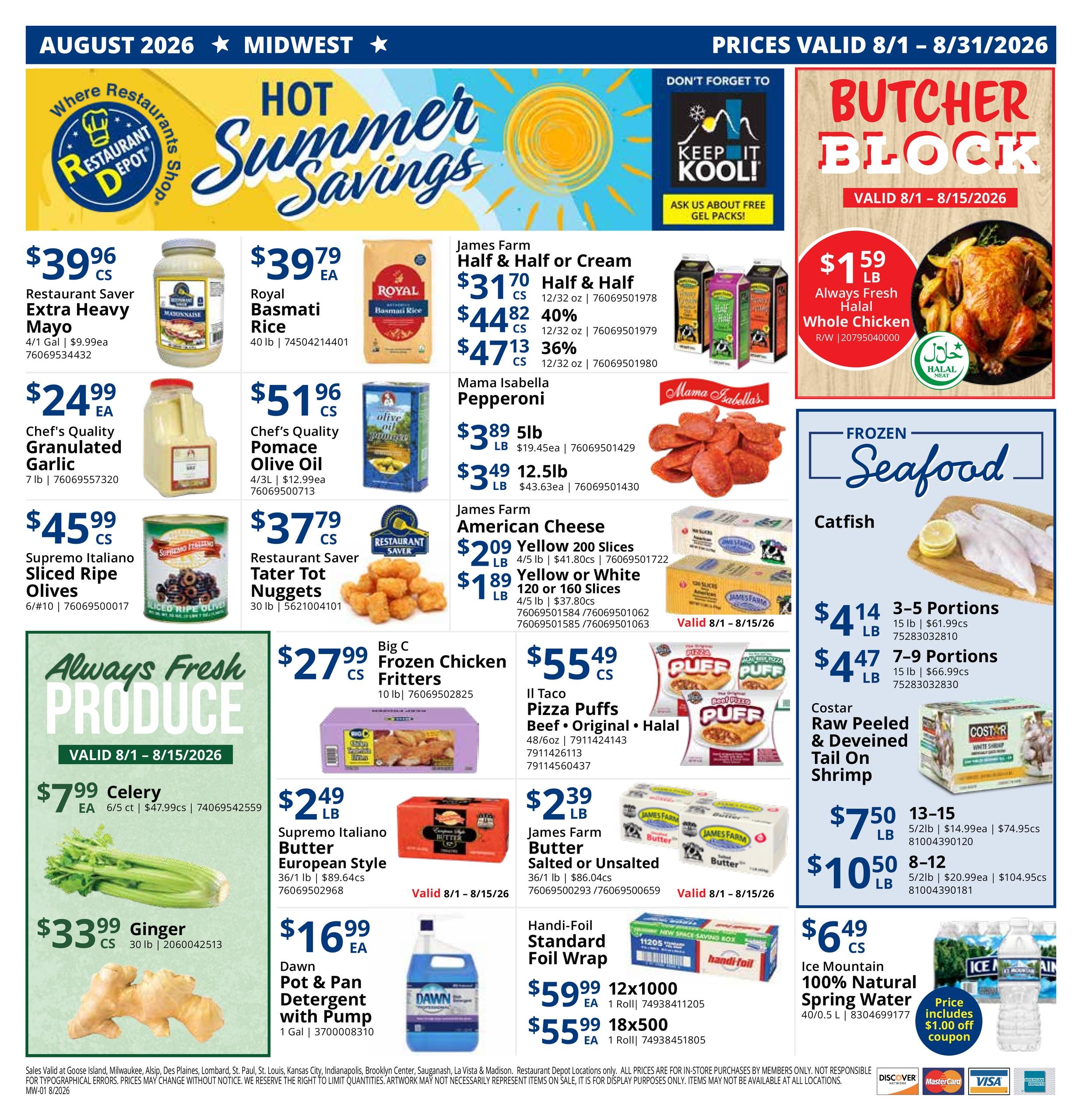 Restaurant Depot (IL, IN, KS, MN, MO, WI) Weekly Ad August 1 - 31, 2026