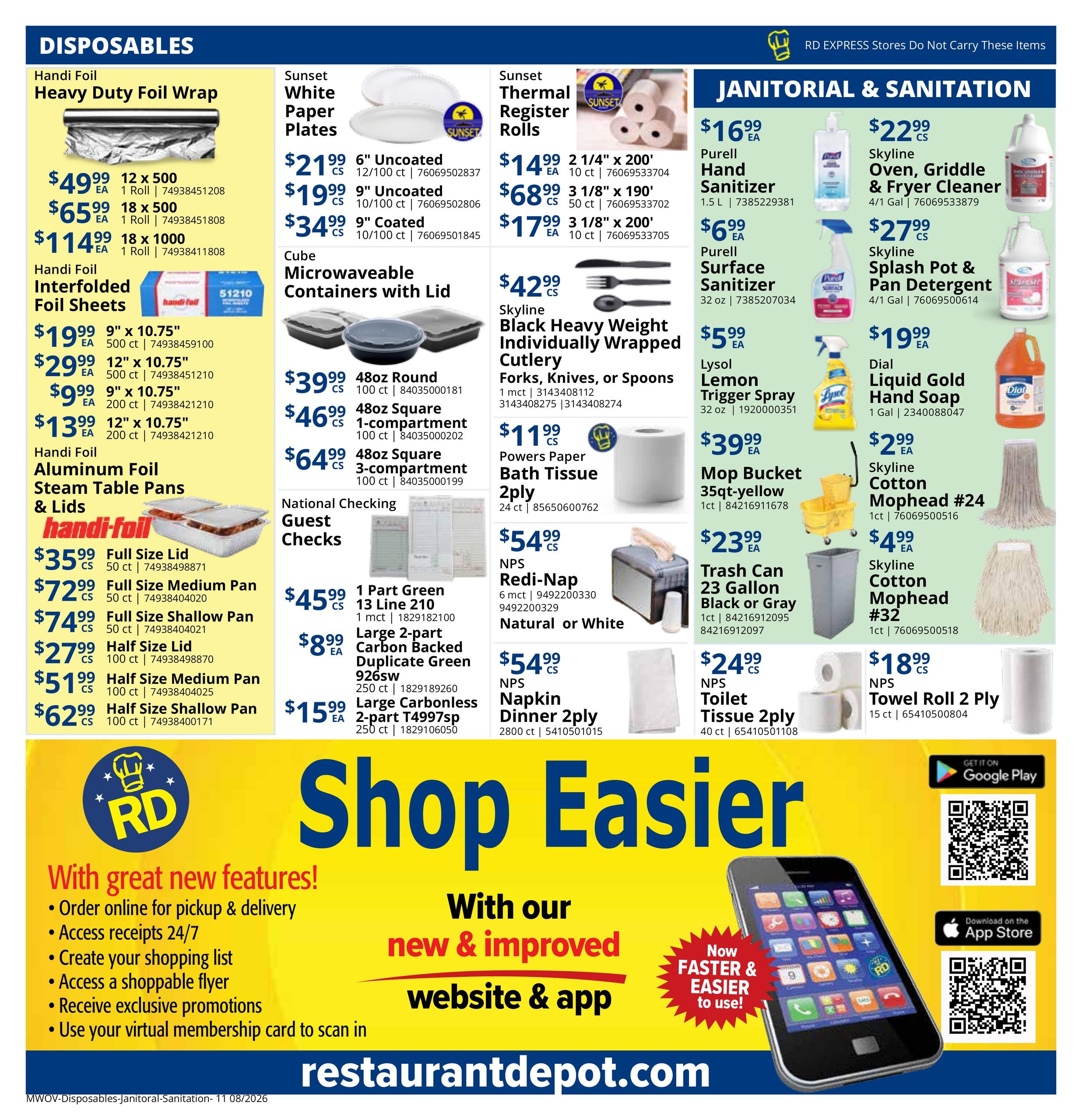 Restaurant Depot (IL, IN, KS, MN, MO, WI) Weekly Ad August 1 - 31, 2026