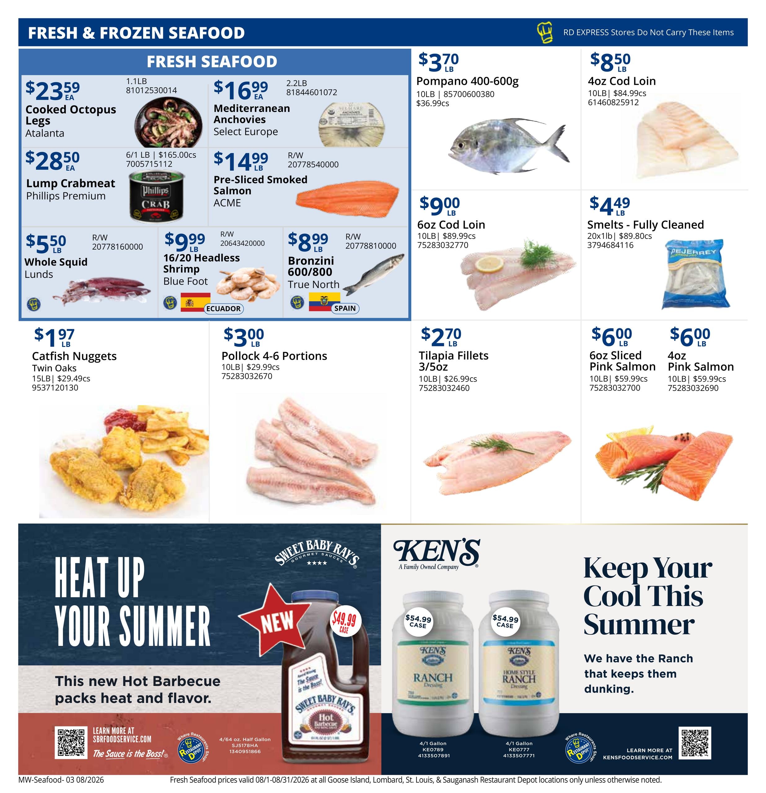 Restaurant Depot (IL, IN, KS, MN, MO, WI) Weekly Ad August 1 - 31, 2026