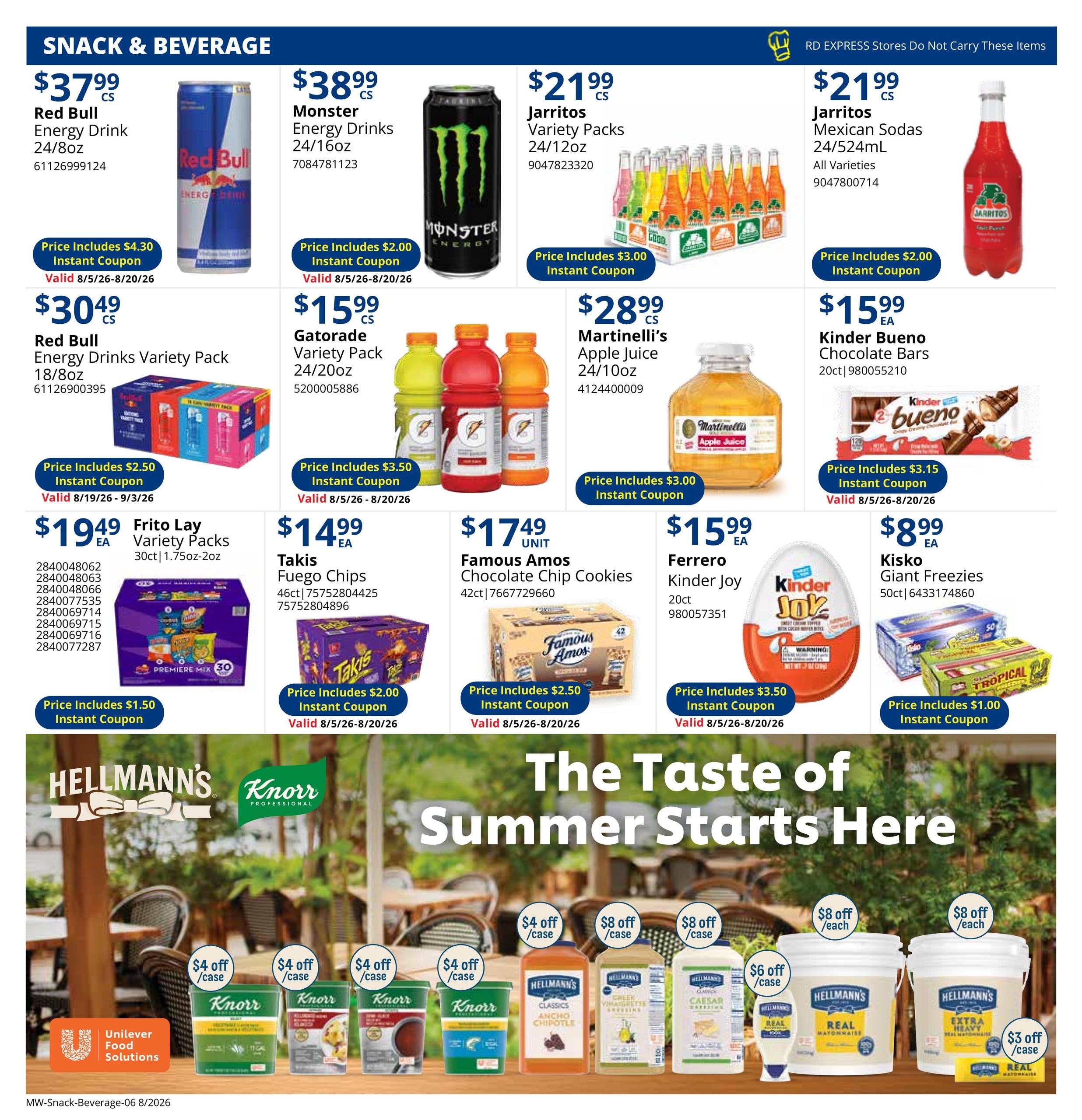 Restaurant Depot (IL, IN, KS, MN, MO, WI) Weekly Ad August 1 - 31, 2026