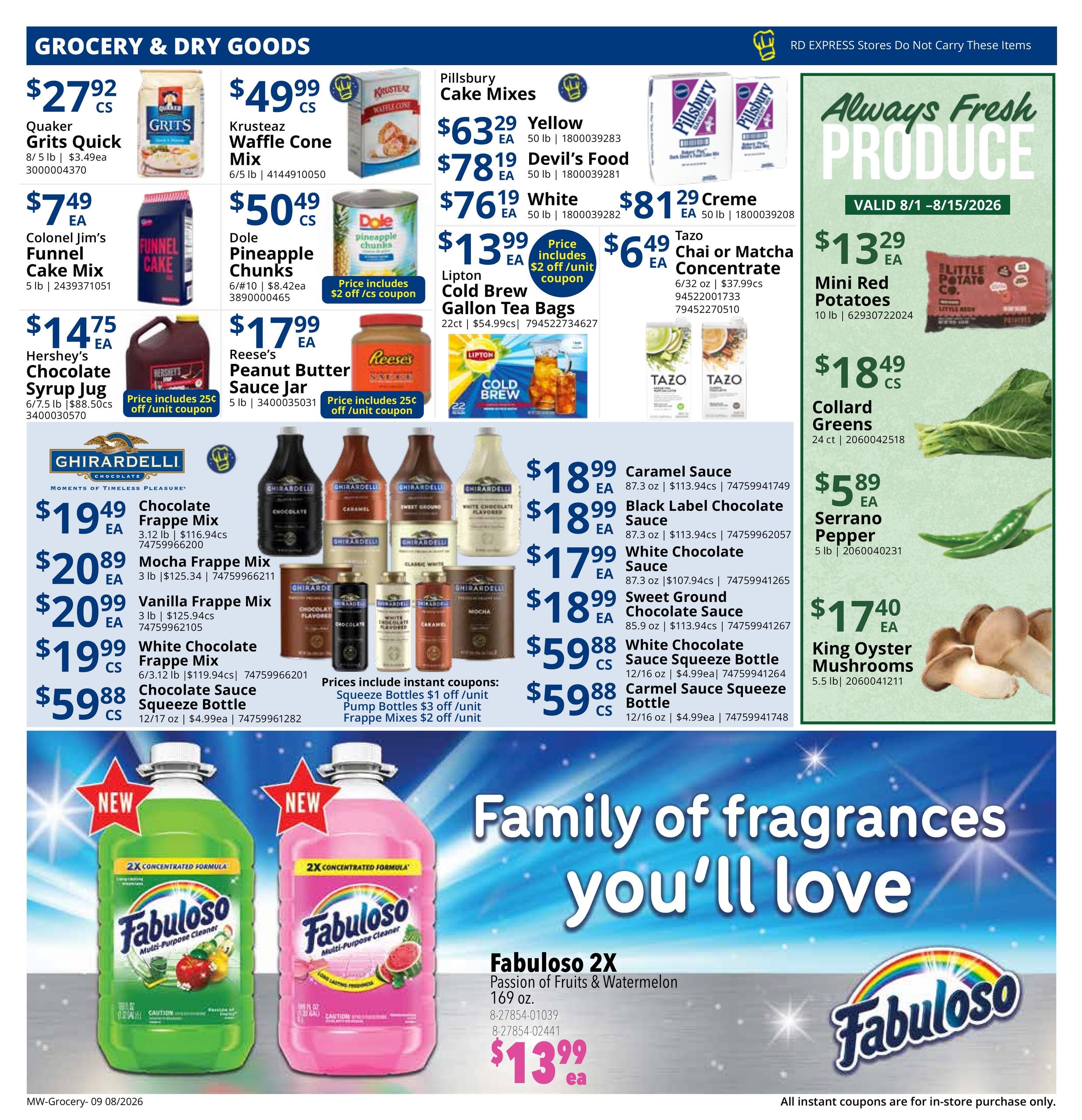 Restaurant Depot (Chicago–Naperville Area, IL) Weekly Ad August 1 - 31, 2026