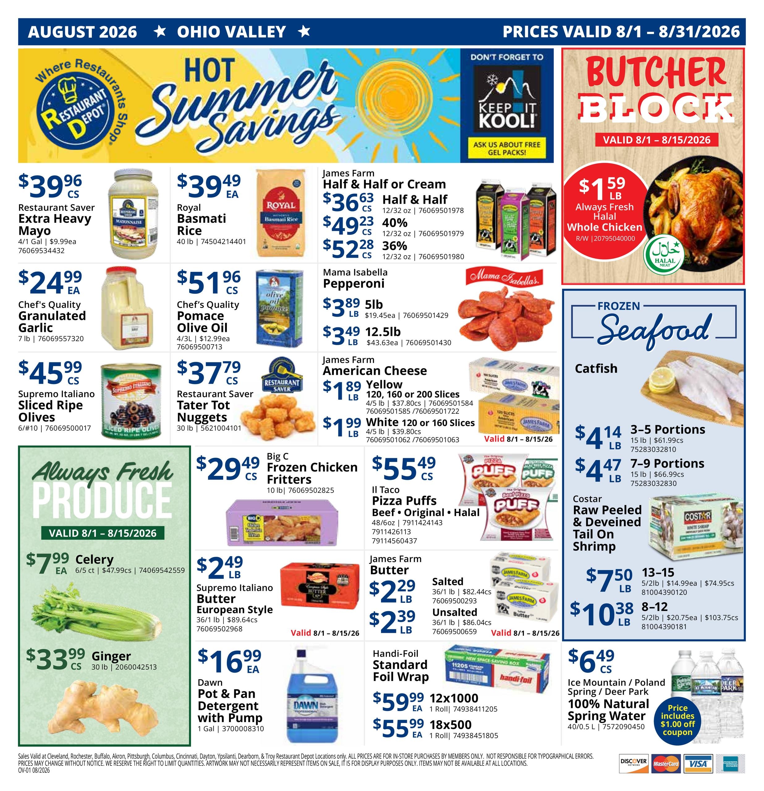 Restaurant Depot (IN, KY, MI, NY, OH, PA) Weekly Ad August 1 - 31, 2026
