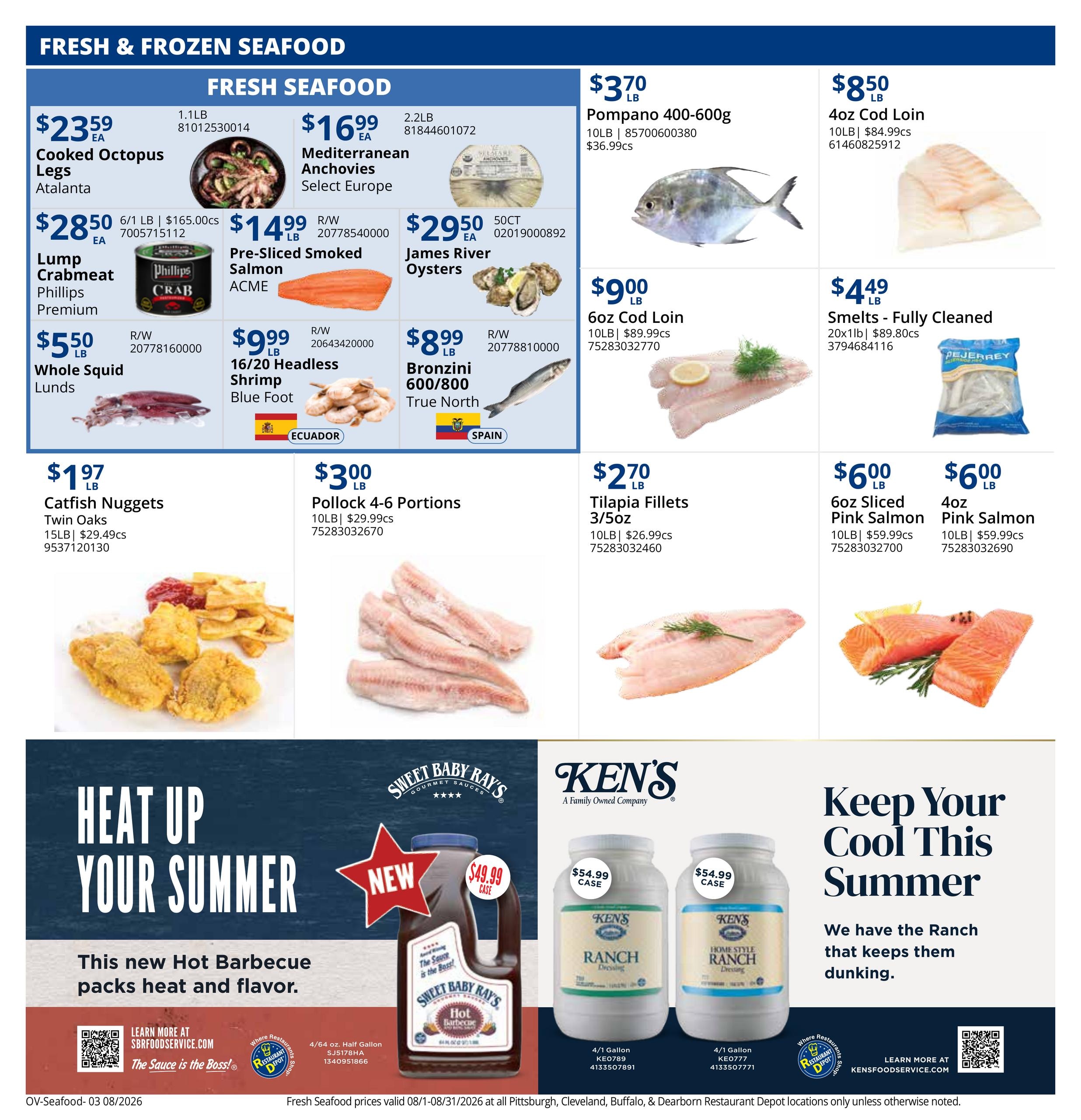 Restaurant Depot (IN, KY, MI, NY, OH, PA) Weekly Ad August 1 - 31, 2026