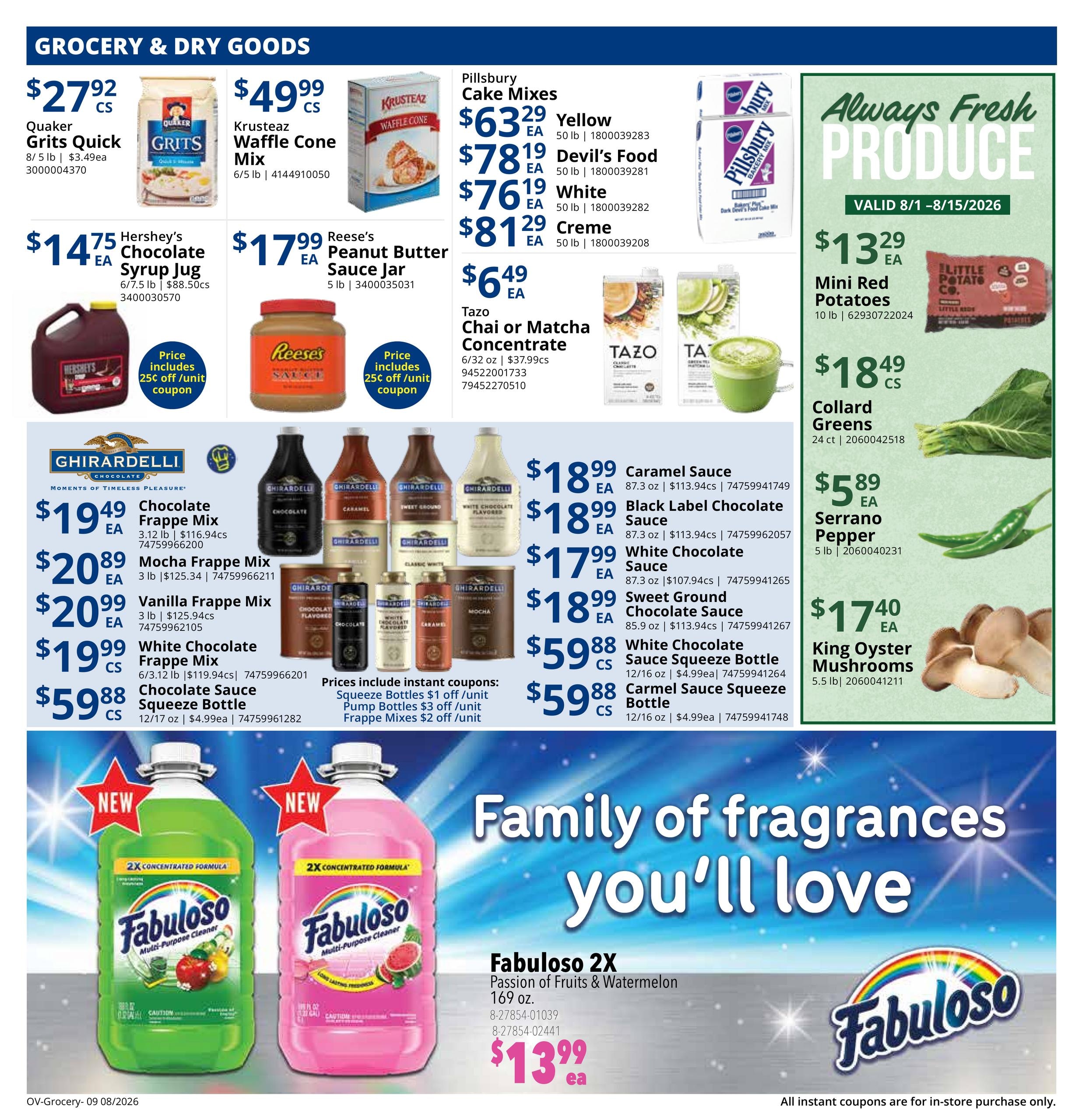 Restaurant Depot (IN, KY, MI, NY, OH, PA) Weekly Ad August 1 - 31, 2026