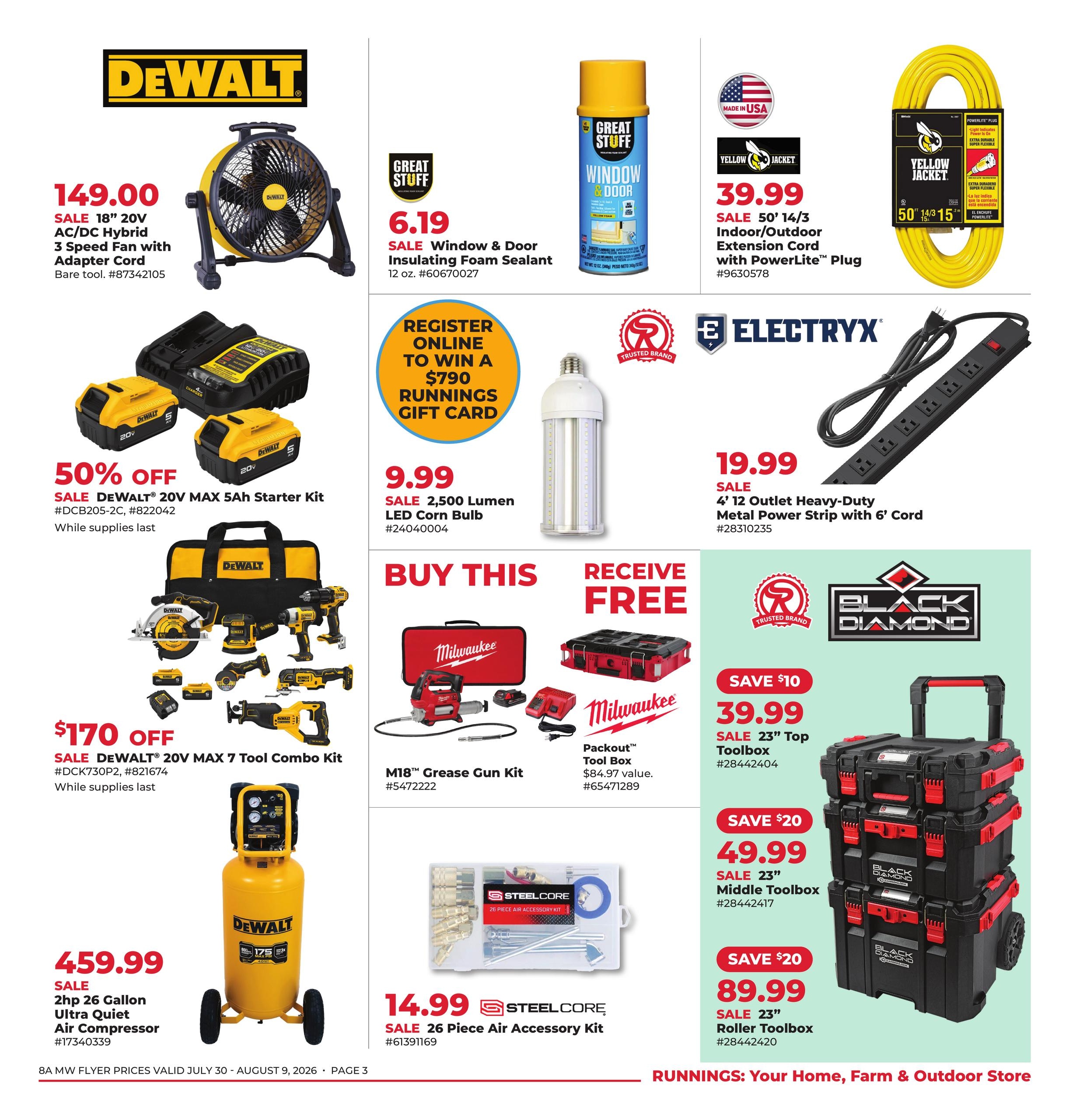 Runnings (IA, MN, MT, ND, SD, WI) Celebrating 79 Years Weekly Ad July 30 - August 9, 2026