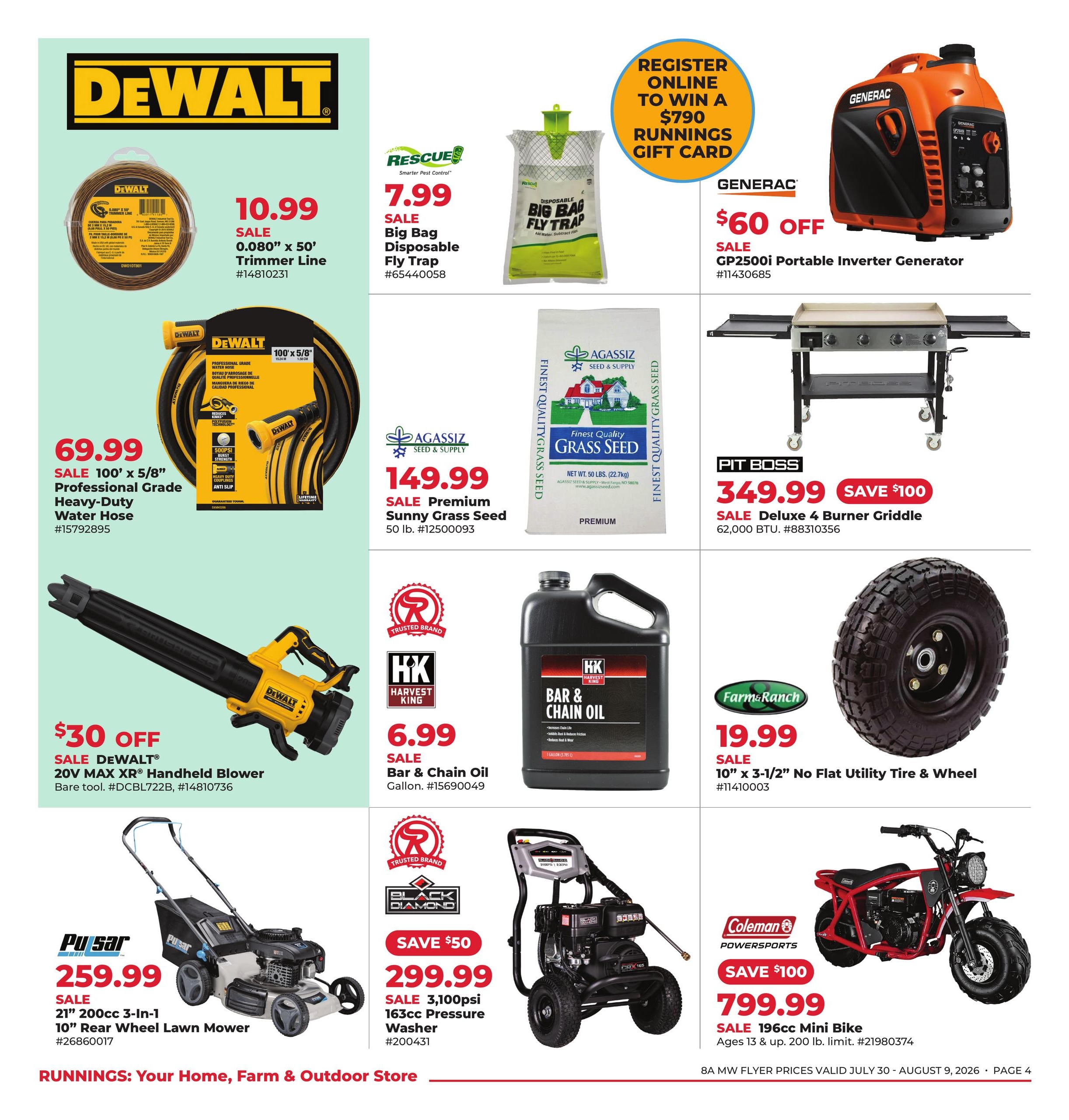 Runnings (IA, MN, MT, ND, SD, WI) Celebrating 79 Years Weekly Ad July 30 - August 9, 2026