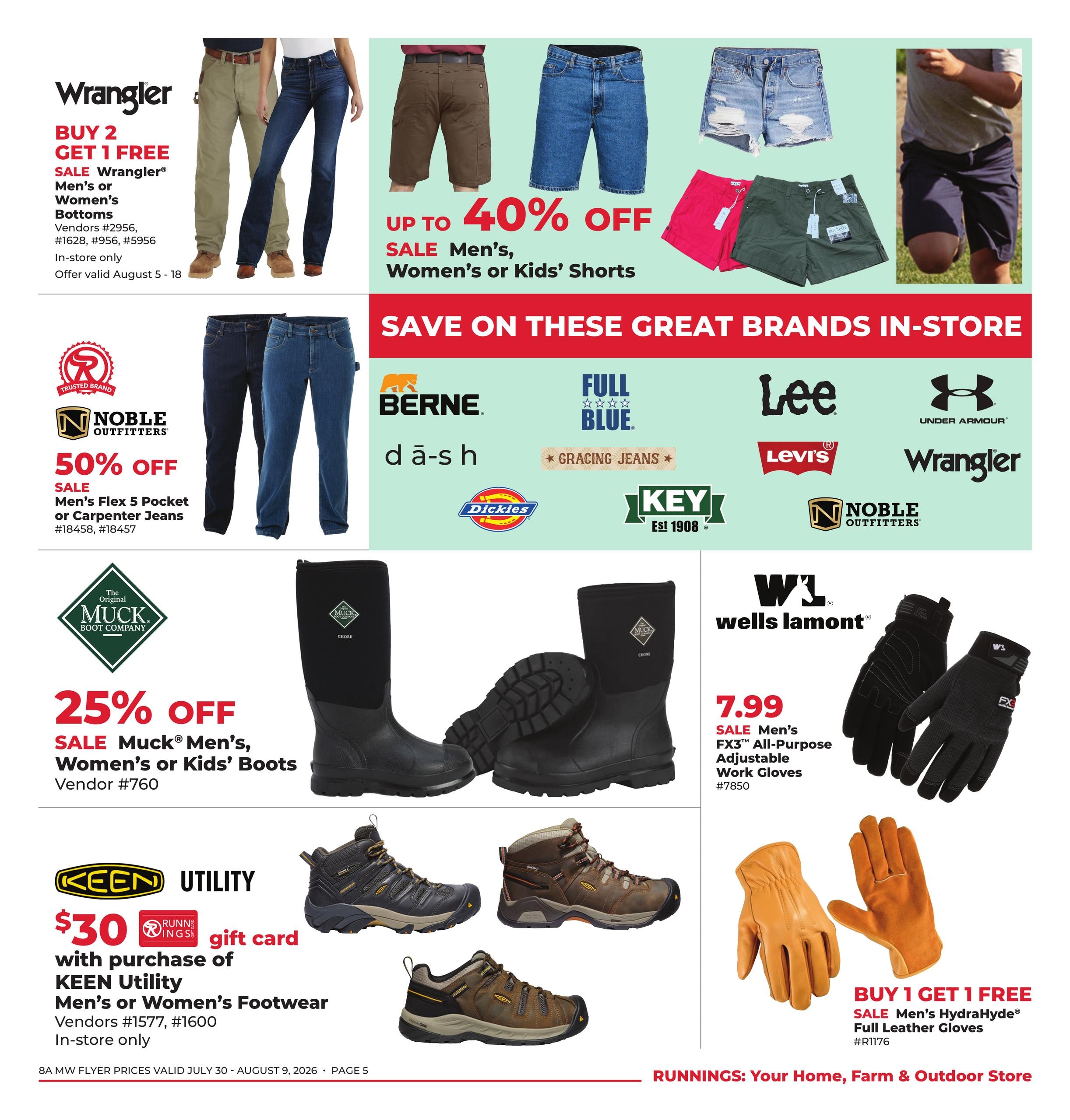 Runnings (IA, MN, MT, ND, SD, WI) Celebrating 79 Years Weekly Ad July 30 - August 9, 2026