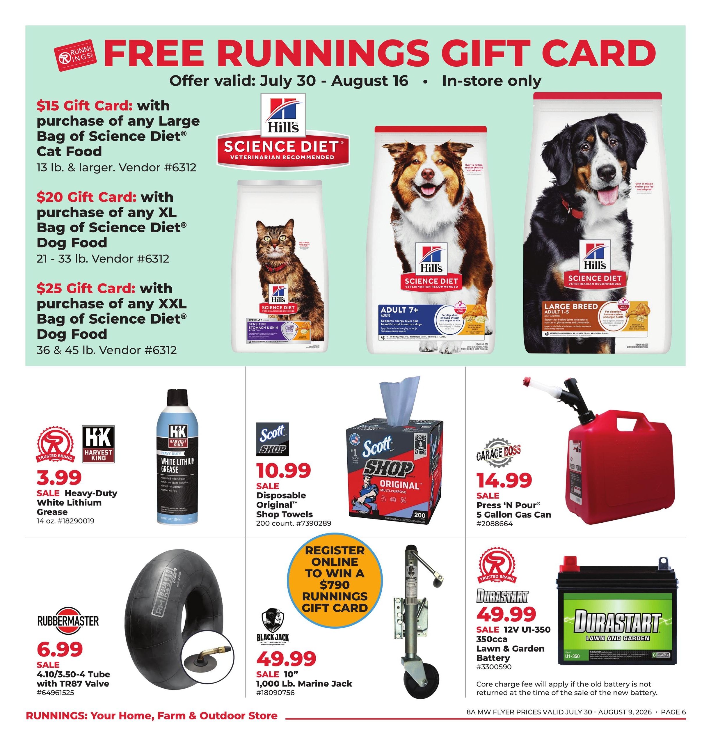 Runnings (IA, MN, MT, ND, SD, WI) Celebrating 79 Years Weekly Ad July 30 - August 9, 2026