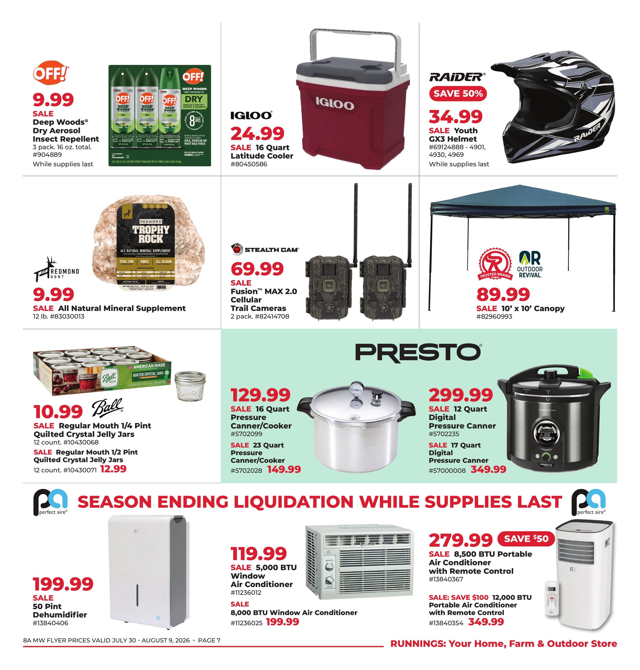 Runnings (IA, MN, MT, ND, SD, WI) Celebrating 79 Years Weekly Ad July 30 - August 9, 2026