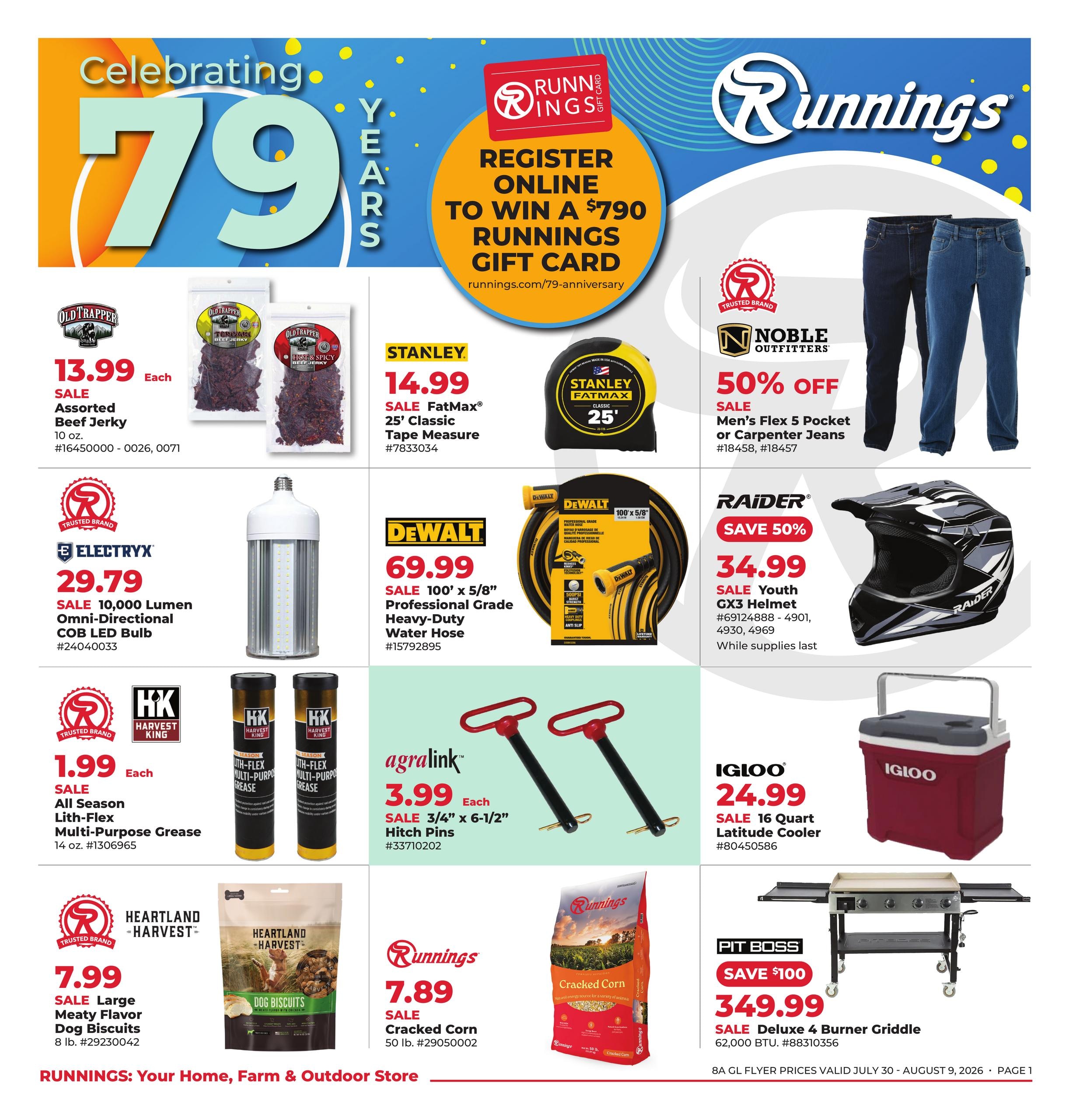 Runnings (IL, IN, MI, OH, WI) Weekly Ad July 30 - August 9, 2026
