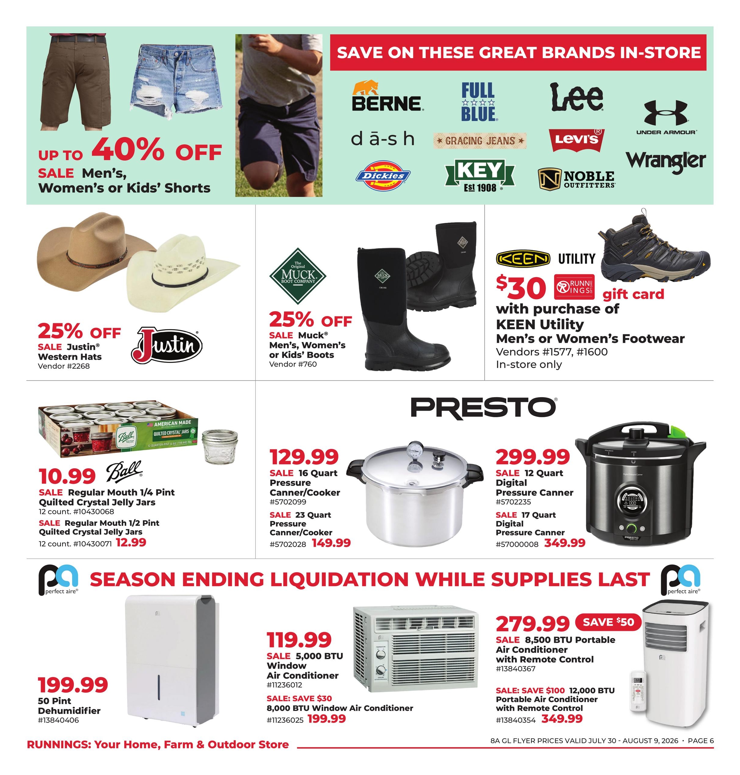 Runnings (IL, IN, MI, OH, WI) Weekly Ad July 30 - August 9, 2026