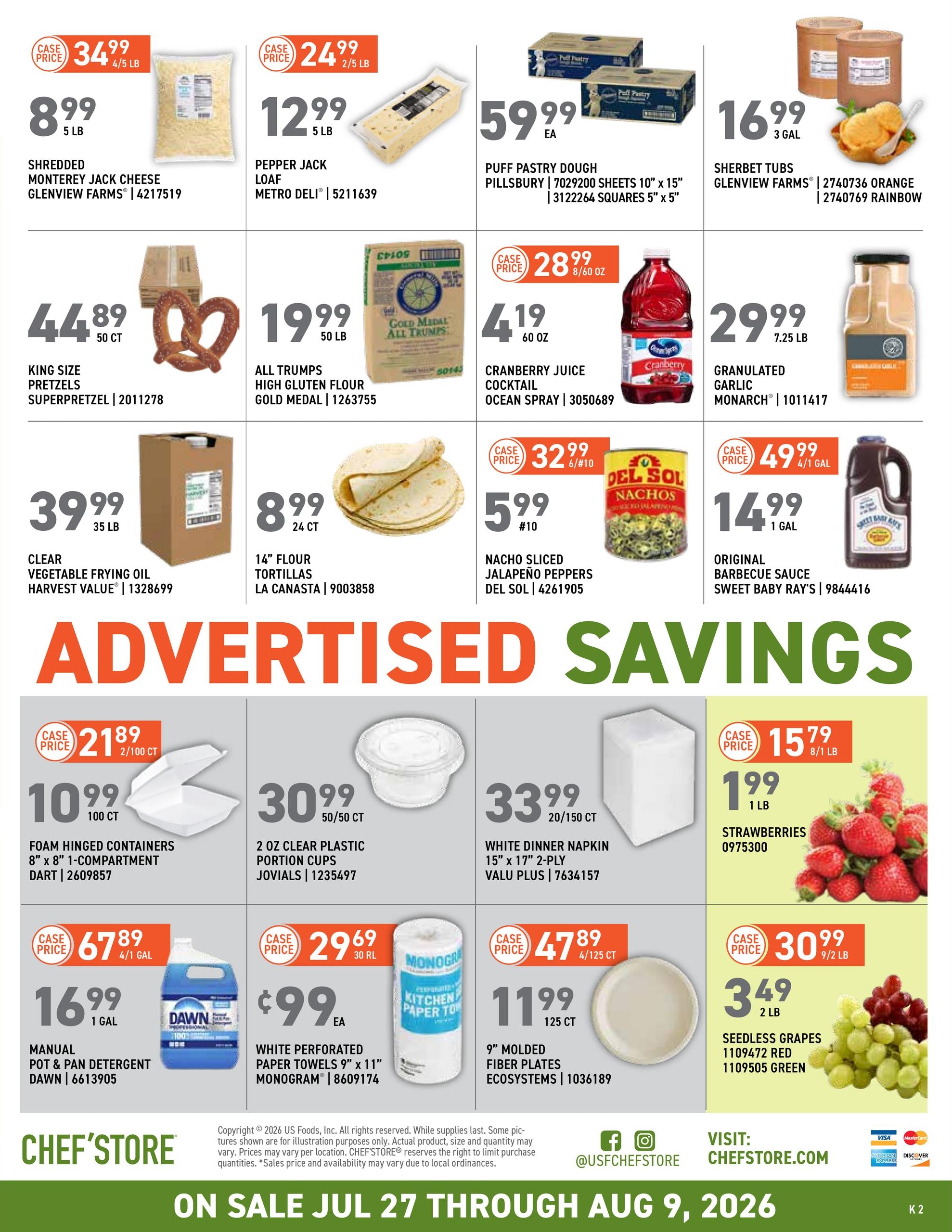 US Foods CHEF’STORE (AZ, NV) Weekly Ad July 27 - August 9, 2026