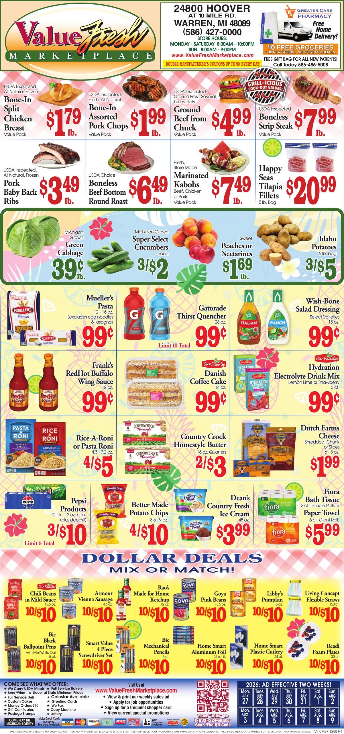 Value Fresh Marketplace Weekly Ad July 27 - August 9, 2026