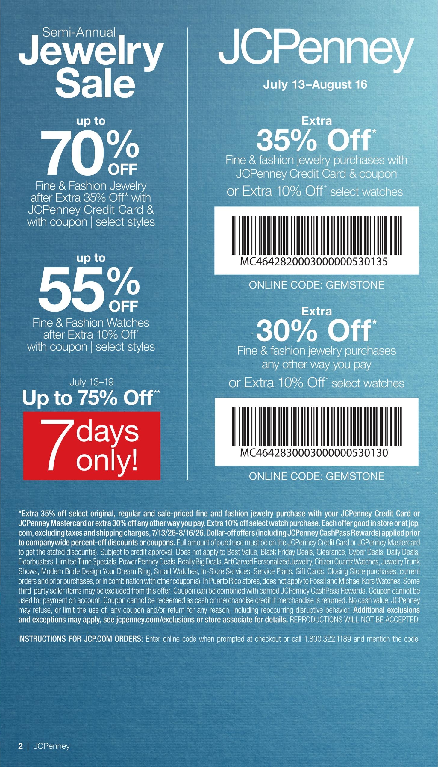 JCPenney Semi-Annual Jewelry Sale Weekly Ad July 13 - August 16, 2026