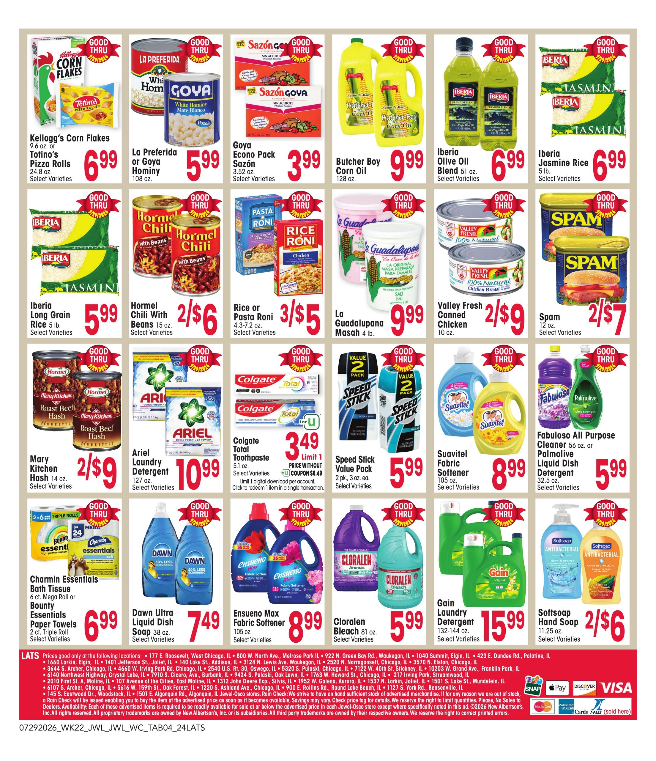 Jewel-Osco (Davenport Area, IA) Specialty Publication Weekly Ad July 29 - September 29, 2026